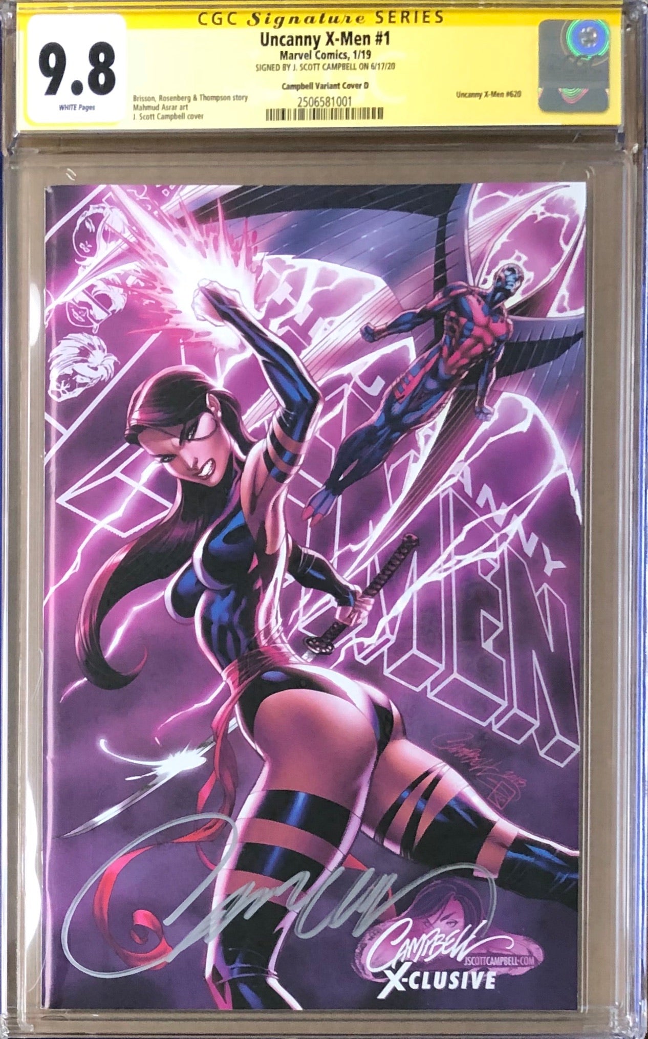 Uncanny X-Men #1 J. Scott Campbell Edition D "Psylocke/Archangel" Exclusive CGC 9.8 SS