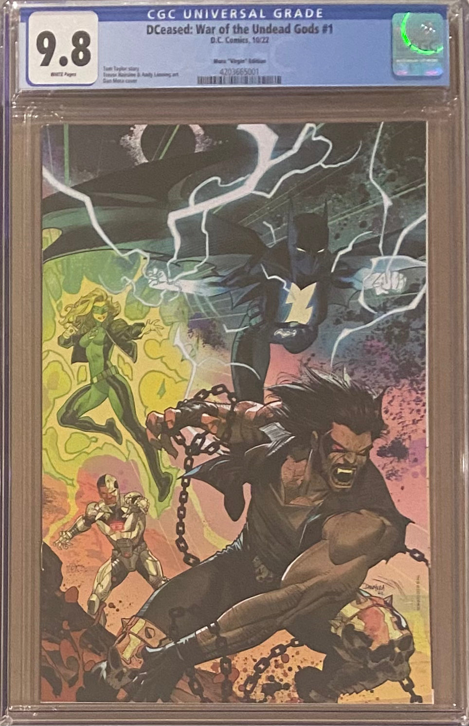 DCeased: War of the Undead Gods #1 Mora 1:100 Virgin Retailer Incentive Variant CGC 9.8