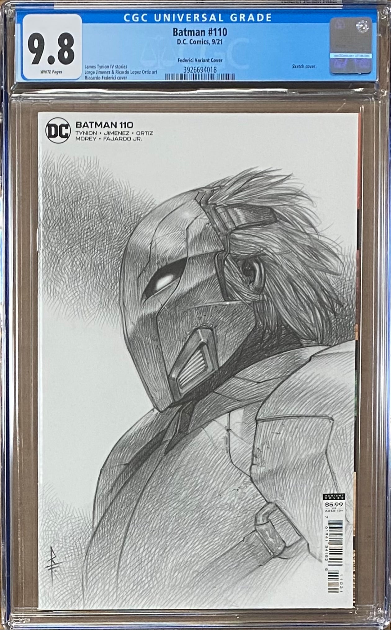 Batman #110 Federici 1:25 Retailer Incentive Variant CGC 9.8