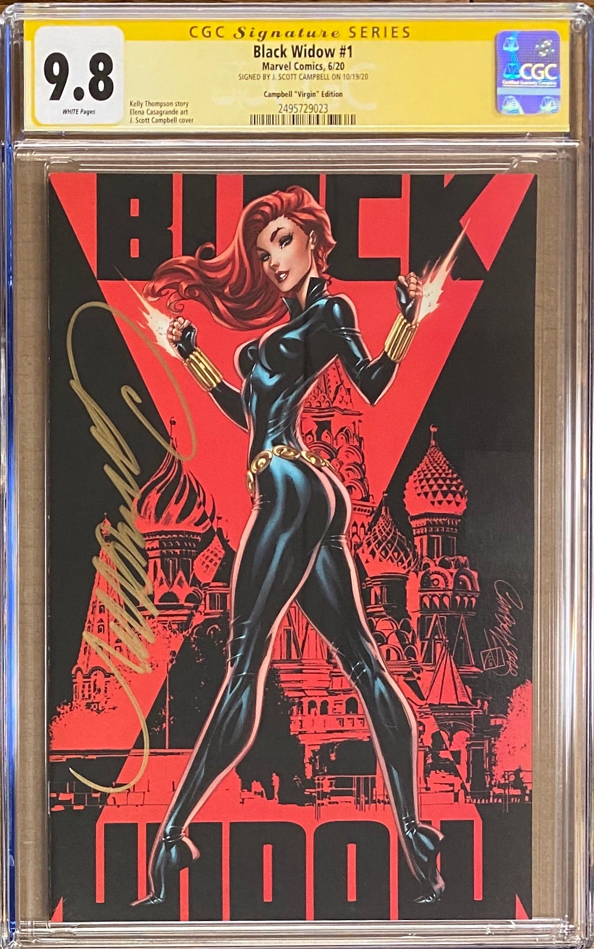 Black Widow #1 J. Scott Campbell 1:500 Virgin Retailer Incentive Variant CGC 9.8 SS