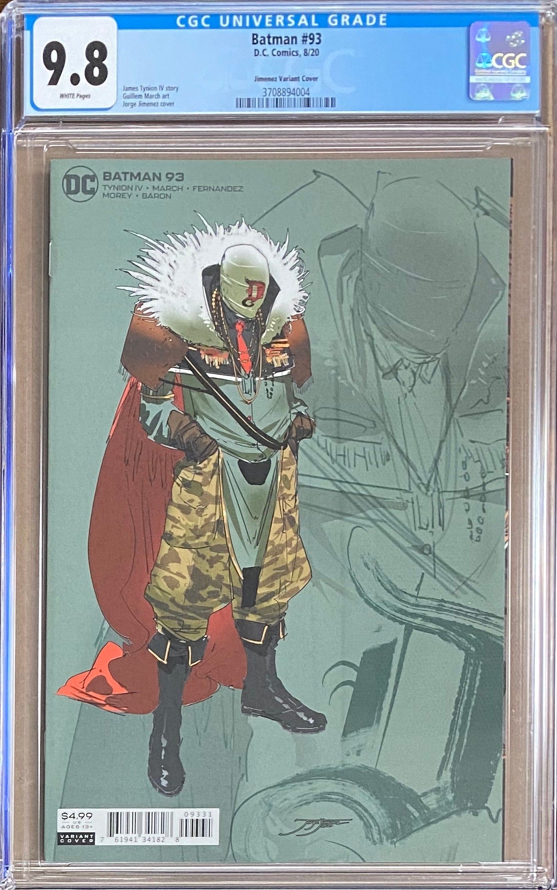 Batman #93 Jimenez 1:25 Character Variant CGC 9.8