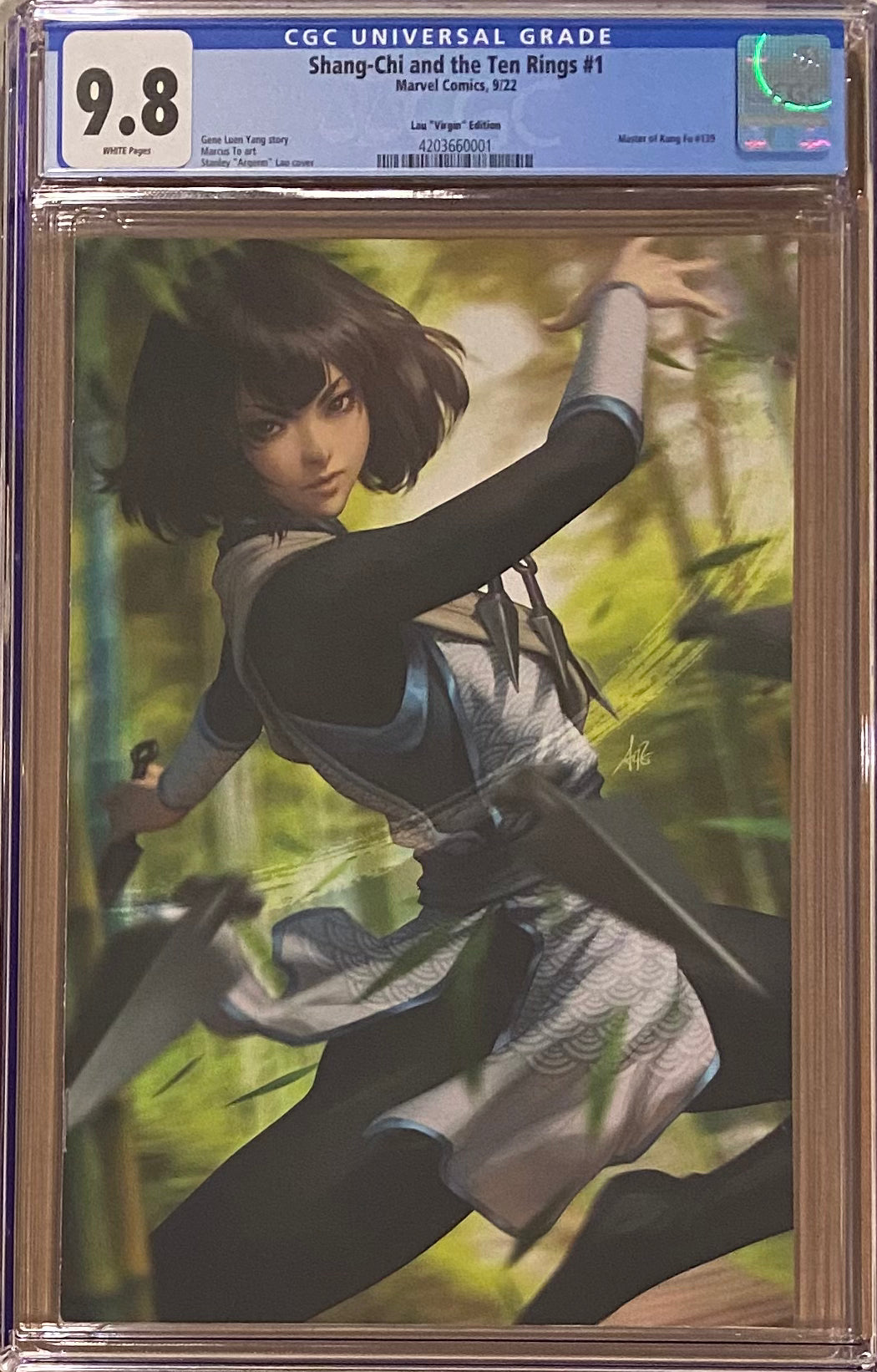 Shang-Chi and the Ten Rings #1 Artgerm 1:100 Virgin Retailer Incentive Variant CGC 9.8