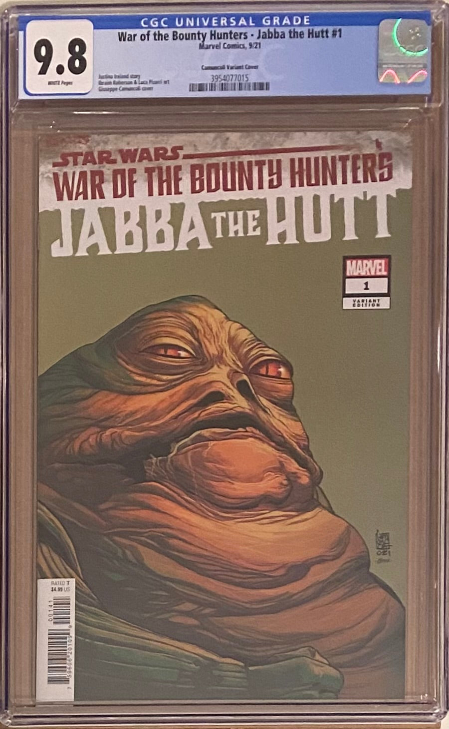 Star Wars: War of the Bounty Hunters - Jabba the Hutt #1 "Headshot" Variant CGC 9.8