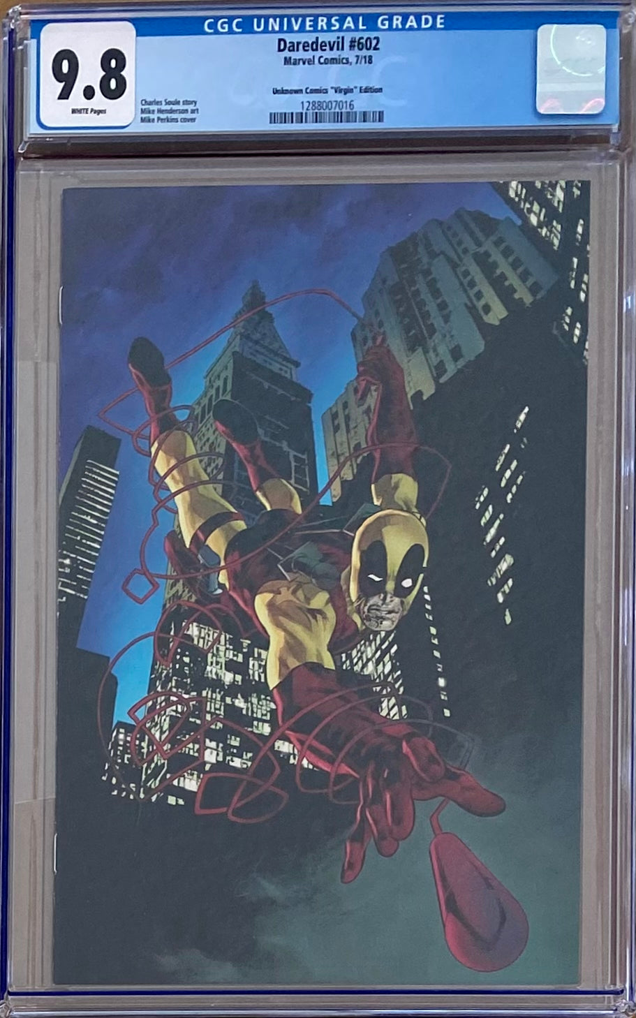 Daredevil #602 Perkins Unknown Comics Virgin Edition Variant CGC 9.8