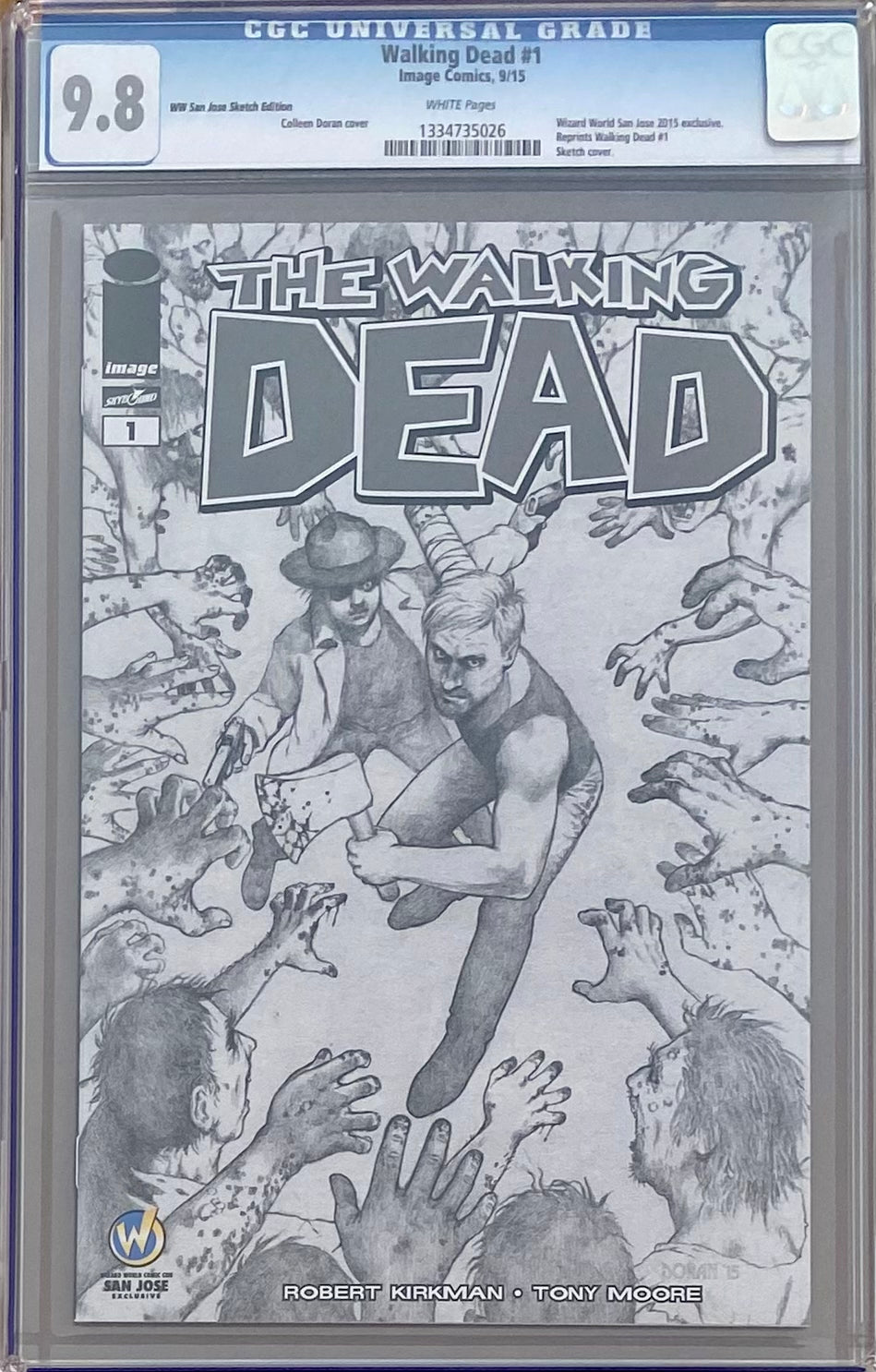 Walking Dead #1 Wizard World San Jose Sketch Edition Variant CGC 9.8