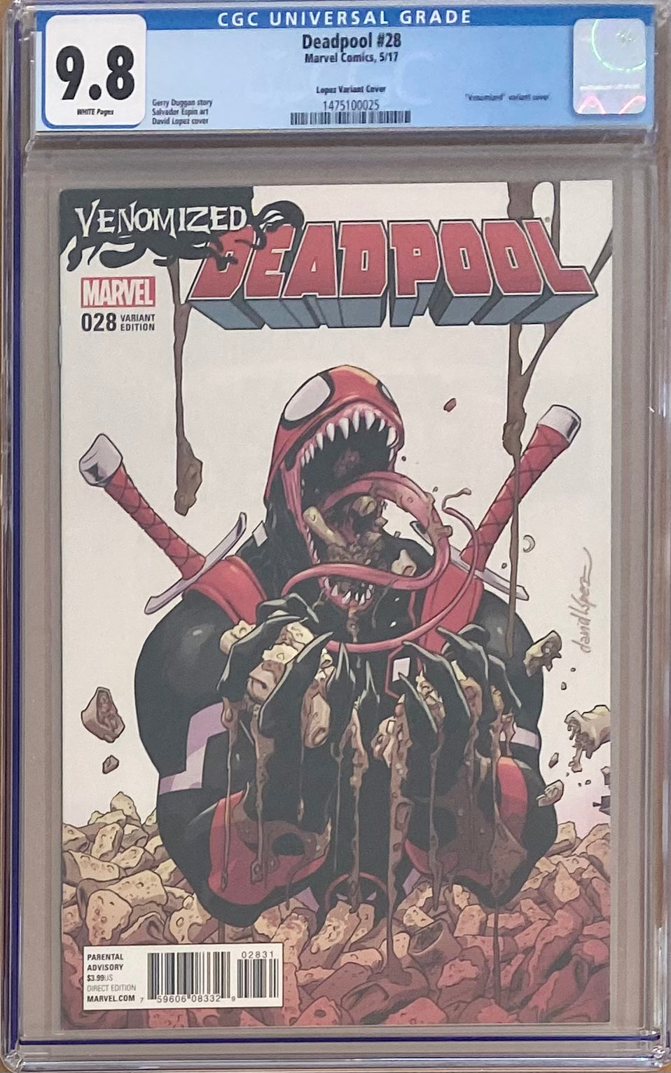 Deadpool #28 Lopez Venomized Variant CGC 9.8
