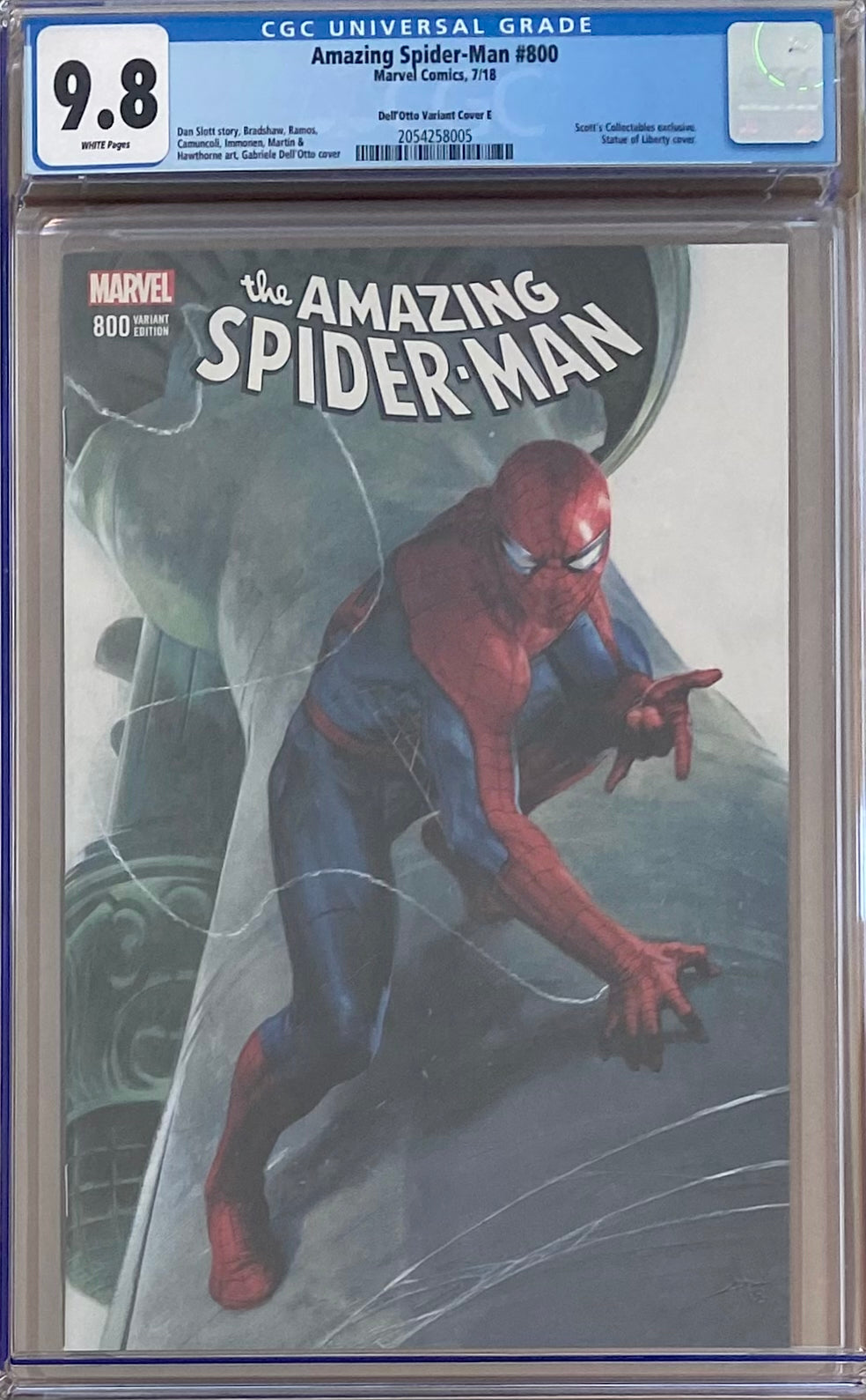Amazing Spider-Man #800 Scott's Collectables/Dell'Otto Variant E CGC 9.8