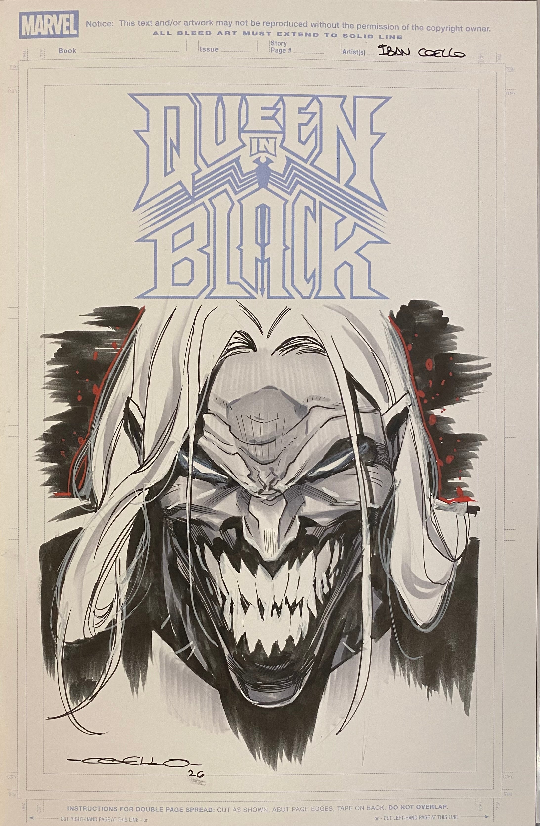 Queen in Black #1 Iban Coello Knull Original Blank Sketch Blind Bag Variant (7/29/26)
