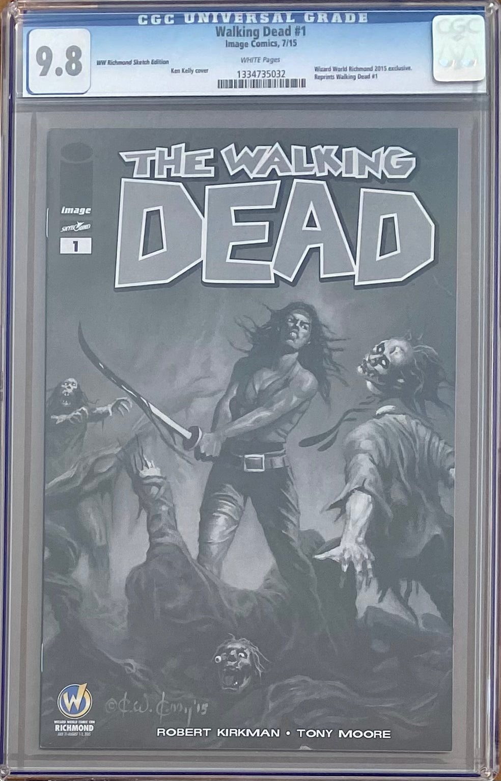 Walking Dead #1 Wizard World Richmond Sketch Edition Variant CGC 9.8