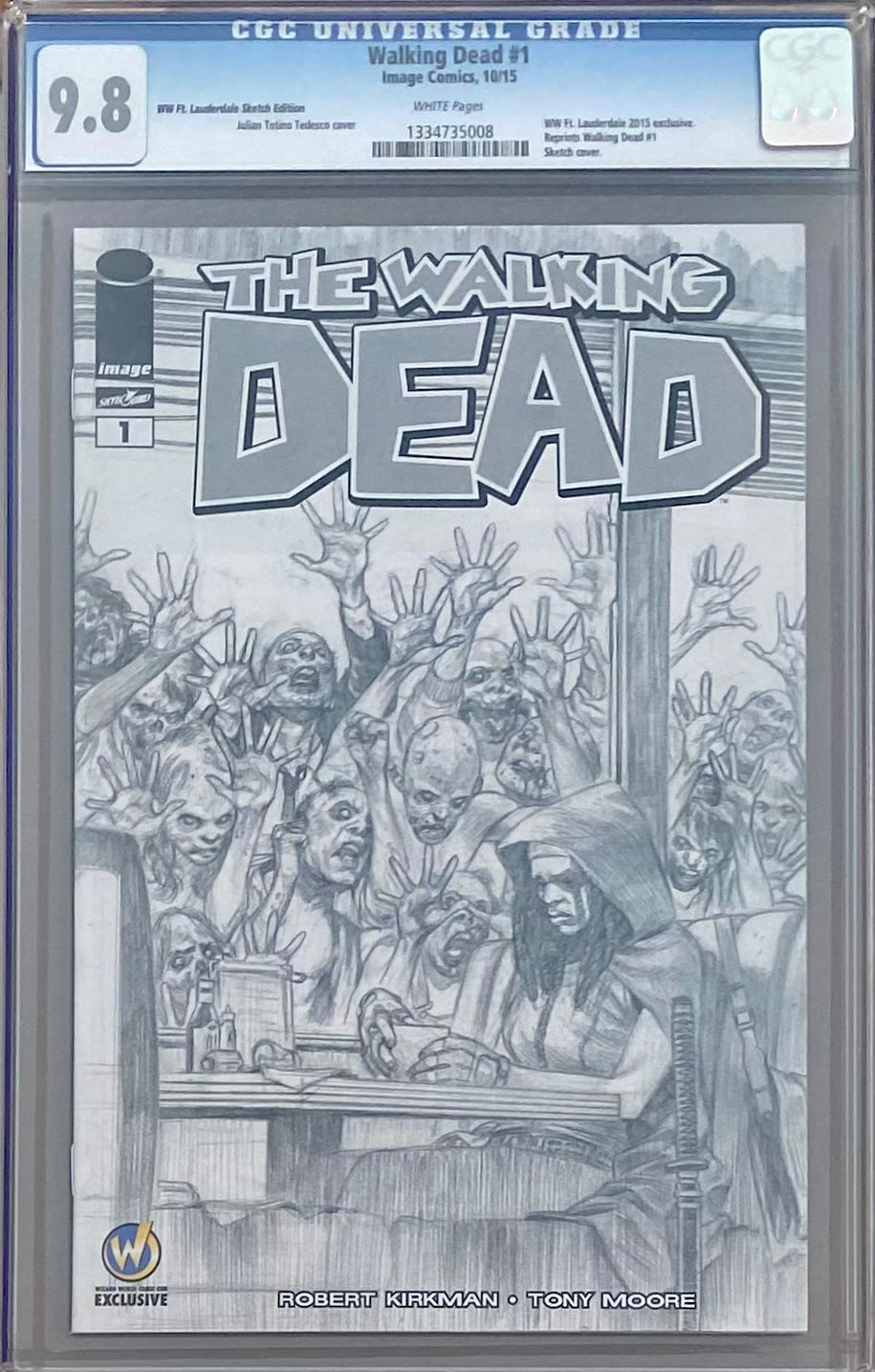 Walking Dead #1 Wizard World Ft. Lauderdale Sketch Edition Variant CGC 9.8