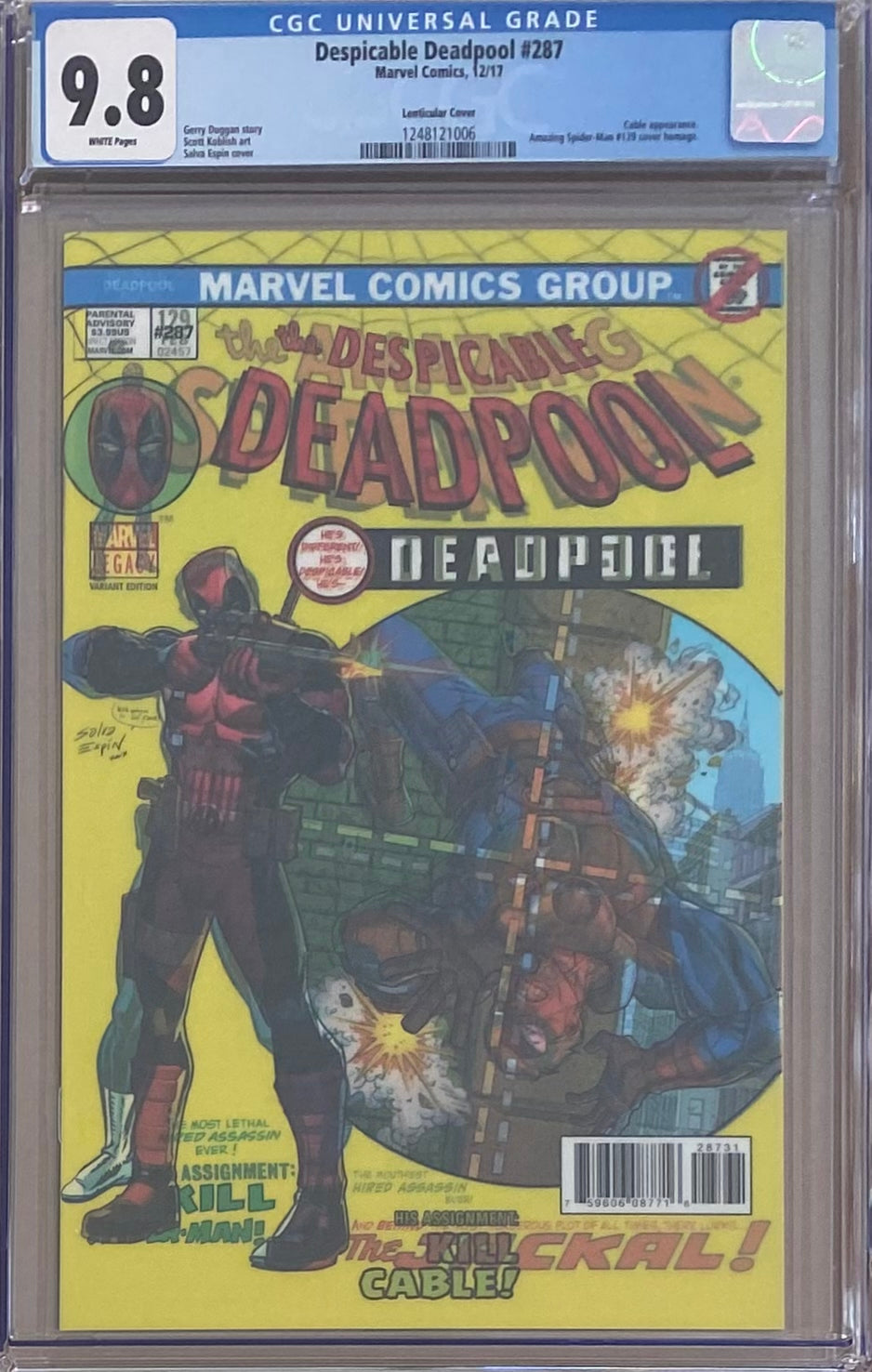 Despicable Deadpool #287 Lenticular Variant CGC 9.8