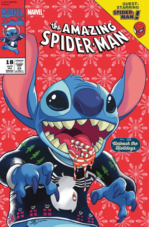 Amazing Spider-Man #18 Noto Su Disney Stitch Unleash the Holidays Variant (12/24/25)