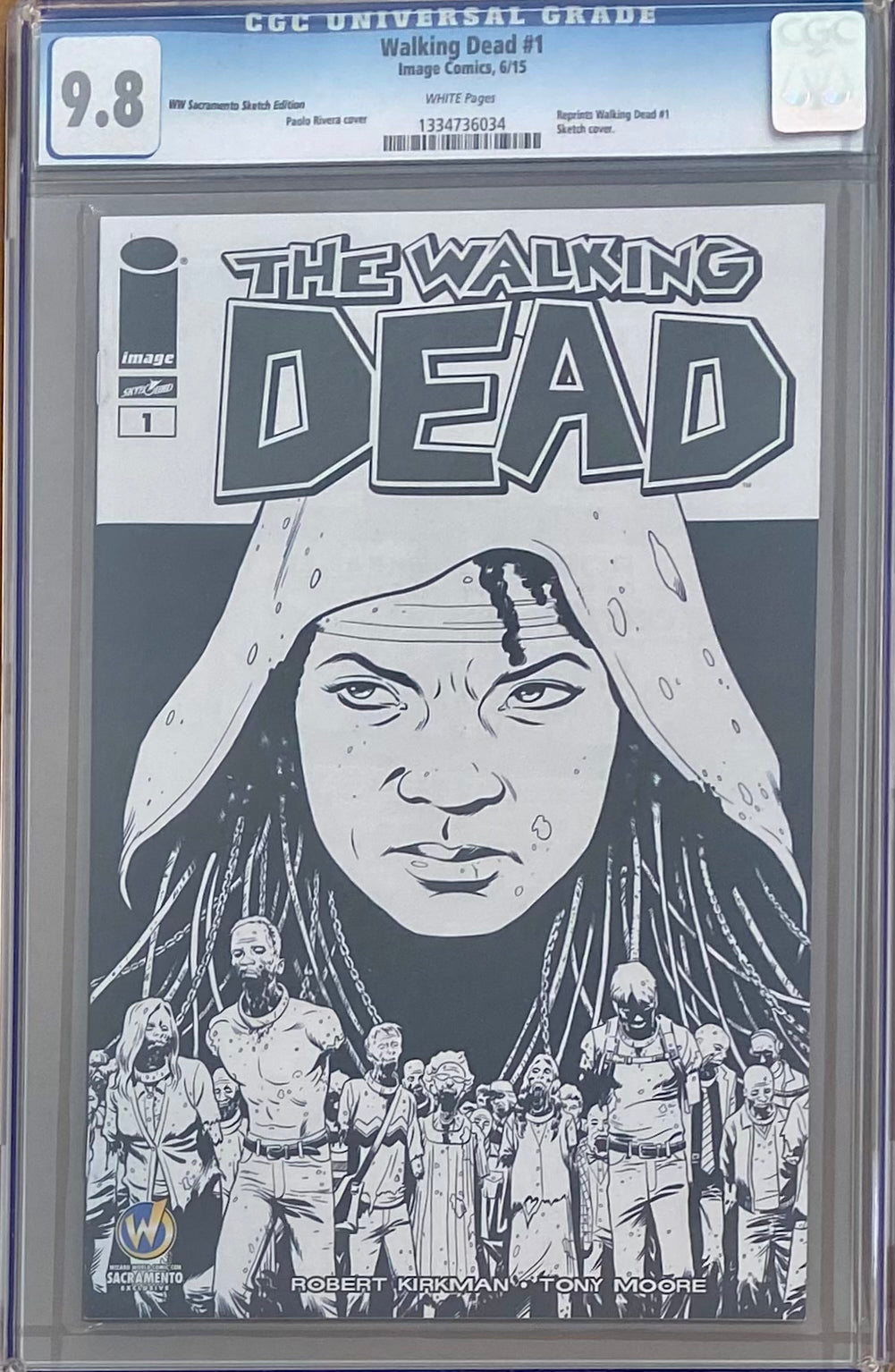 Walking Dead #1 Wizard World Sacramento Sketch Edition Variant CGC 9.8