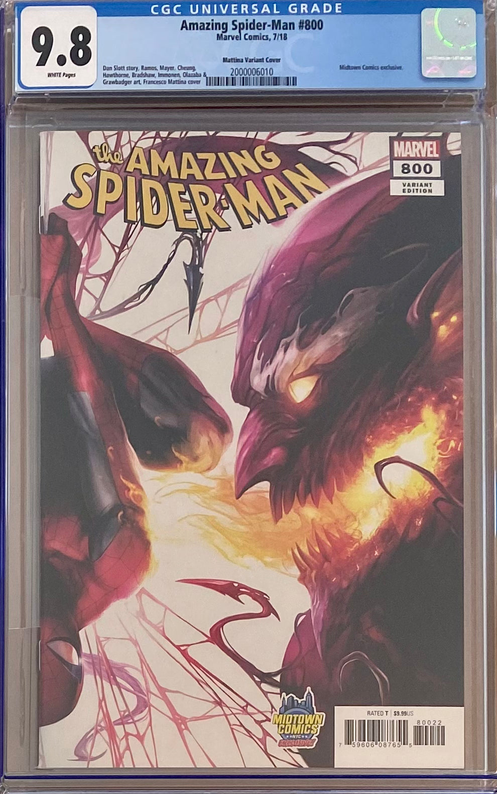 Amazing Spider-Man #800 Midtown Comics/Mattina Variant CGC 9.8