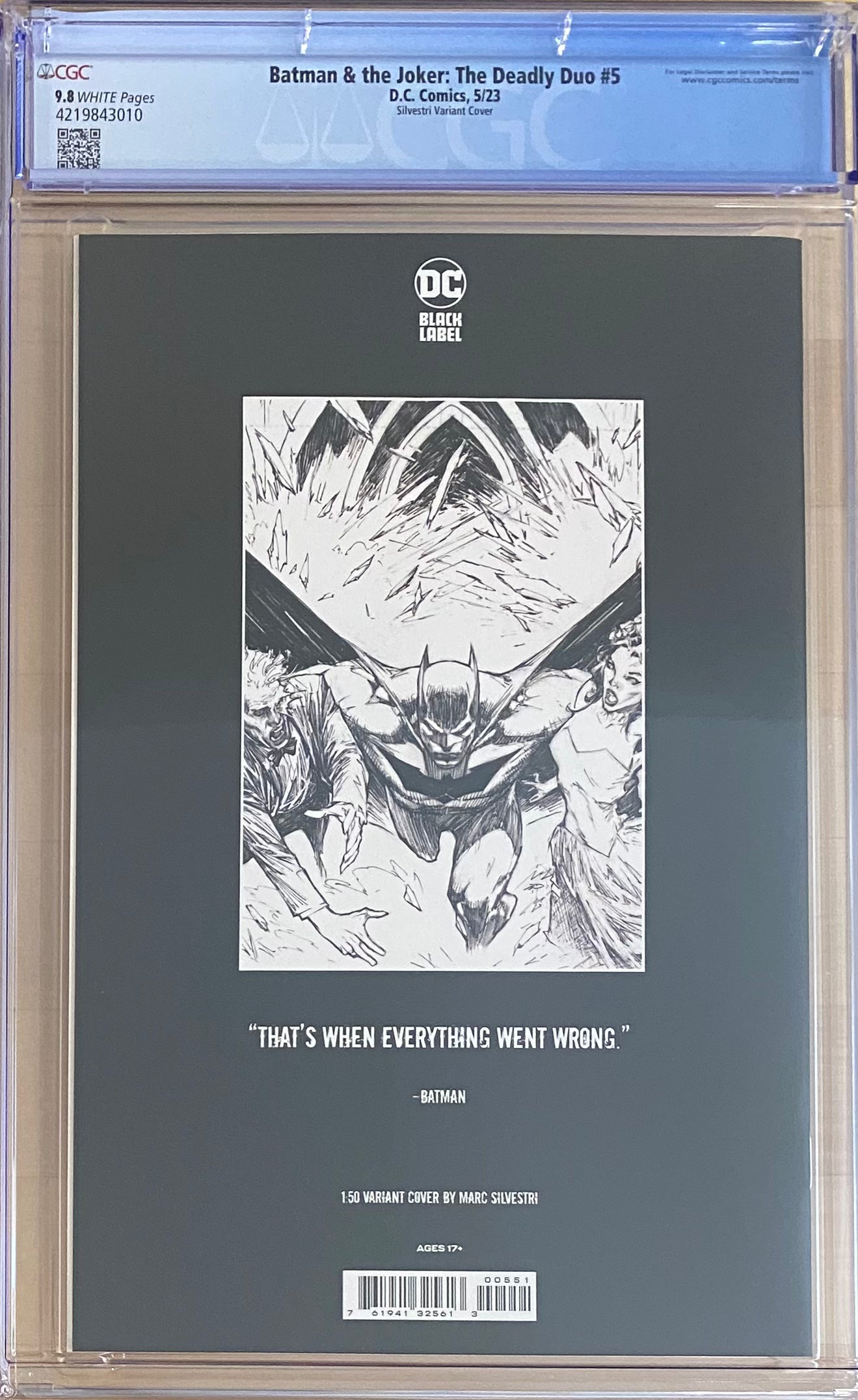 Batman & The Joker: The Deadly Duo #5 Silvestri 1:50 Retailer Incentive Variant CGC 9.8