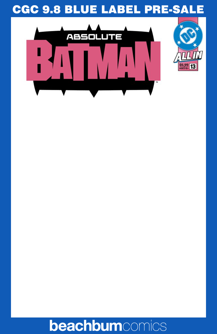Absolute Batman #13 Blank Sketch Variant CGC 9.8