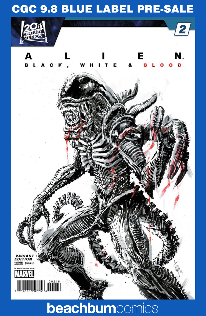 Alien: Black, White & Blood #2 Quah 1:25 Retailer Incentive Variant CGC 9.8