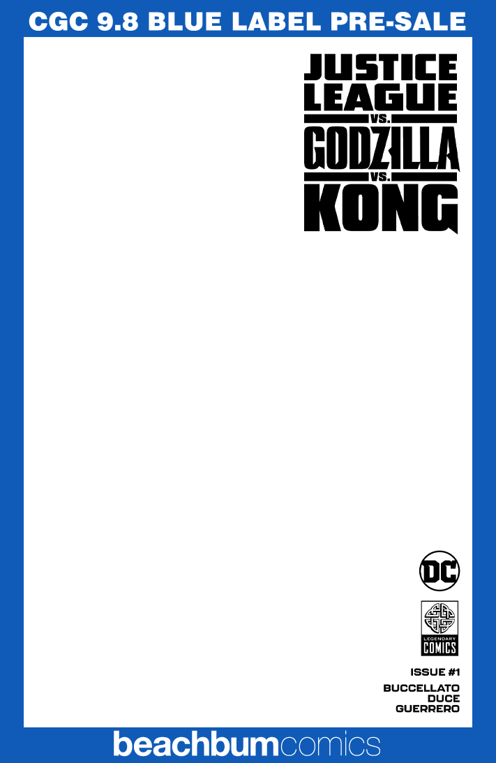 Justice League vs. Godzilla vs. Kong #1 - Cover D - Blank Sketch Variant CGC 9.8