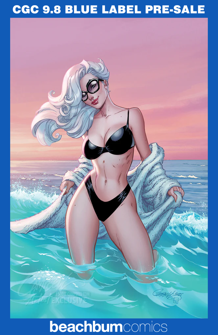 Marvel Swimsuit Special: Friends, Foes & Rivals #1 J. Scott Campbell Exclusive Virgin B - Black Cat - CGC 9.8