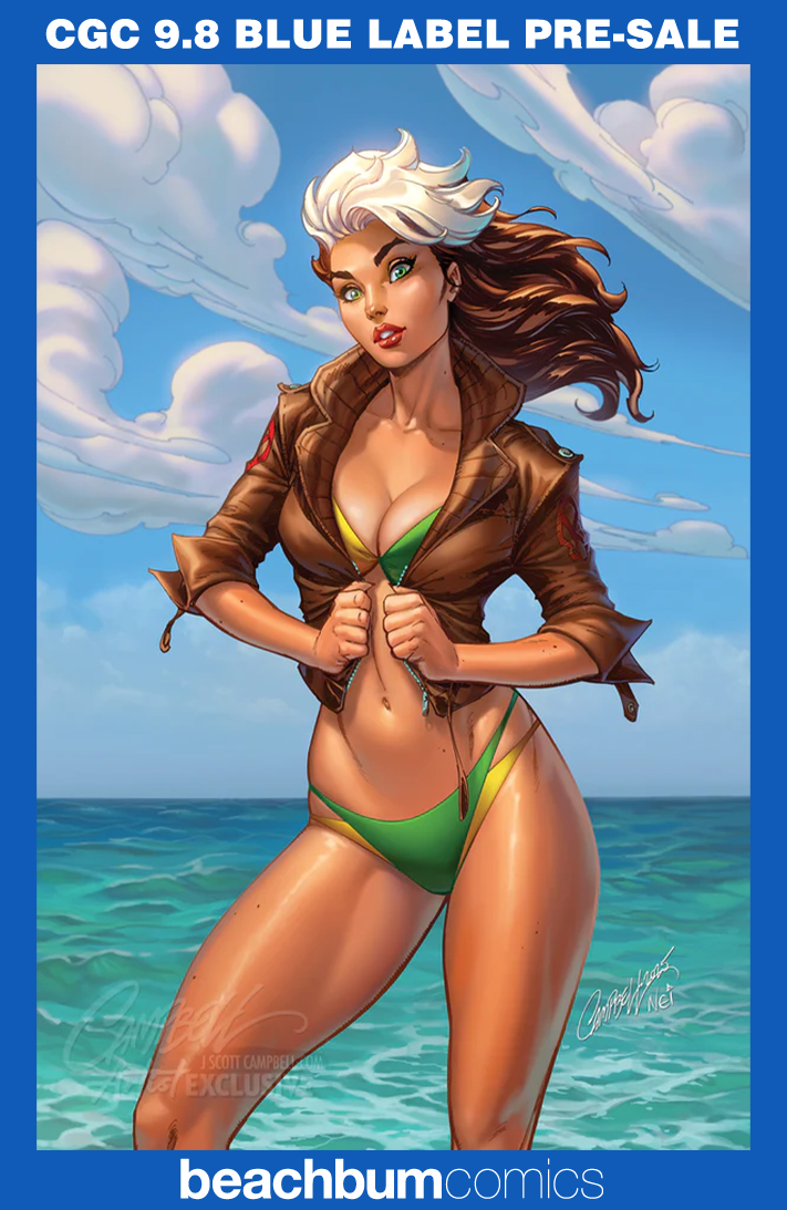 Marvel Swimsuit Special: Friends, Foes & Rivals #1 J. Scott Campbell Exclusive Virgin D - Rogue - CGC 9.8