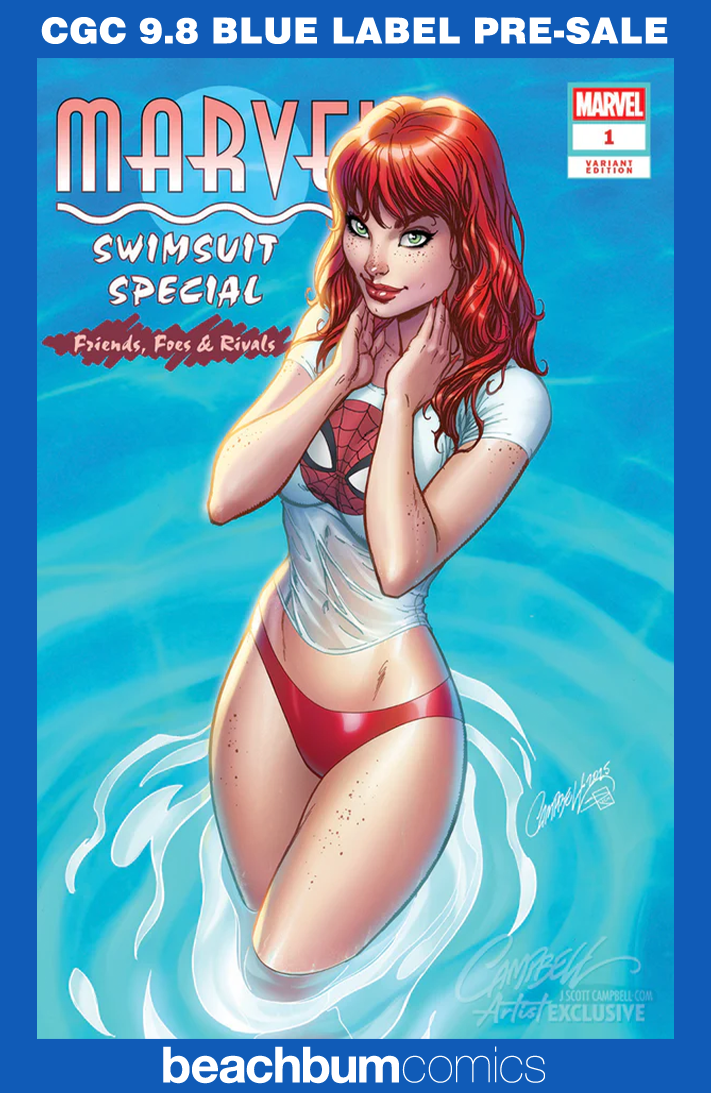 Marvel Swimsuit Special: Friends, Foes & Rivals #1 J. Scott Campbell Exclusive A - MJ - CGC 9.8