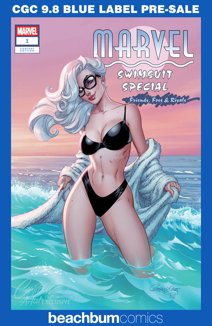 Marvel Swimsuit Special: Friends, Foes & Rivals #1 J. Scott Campbell Exclusive B - Black Cat - CGC 9.8