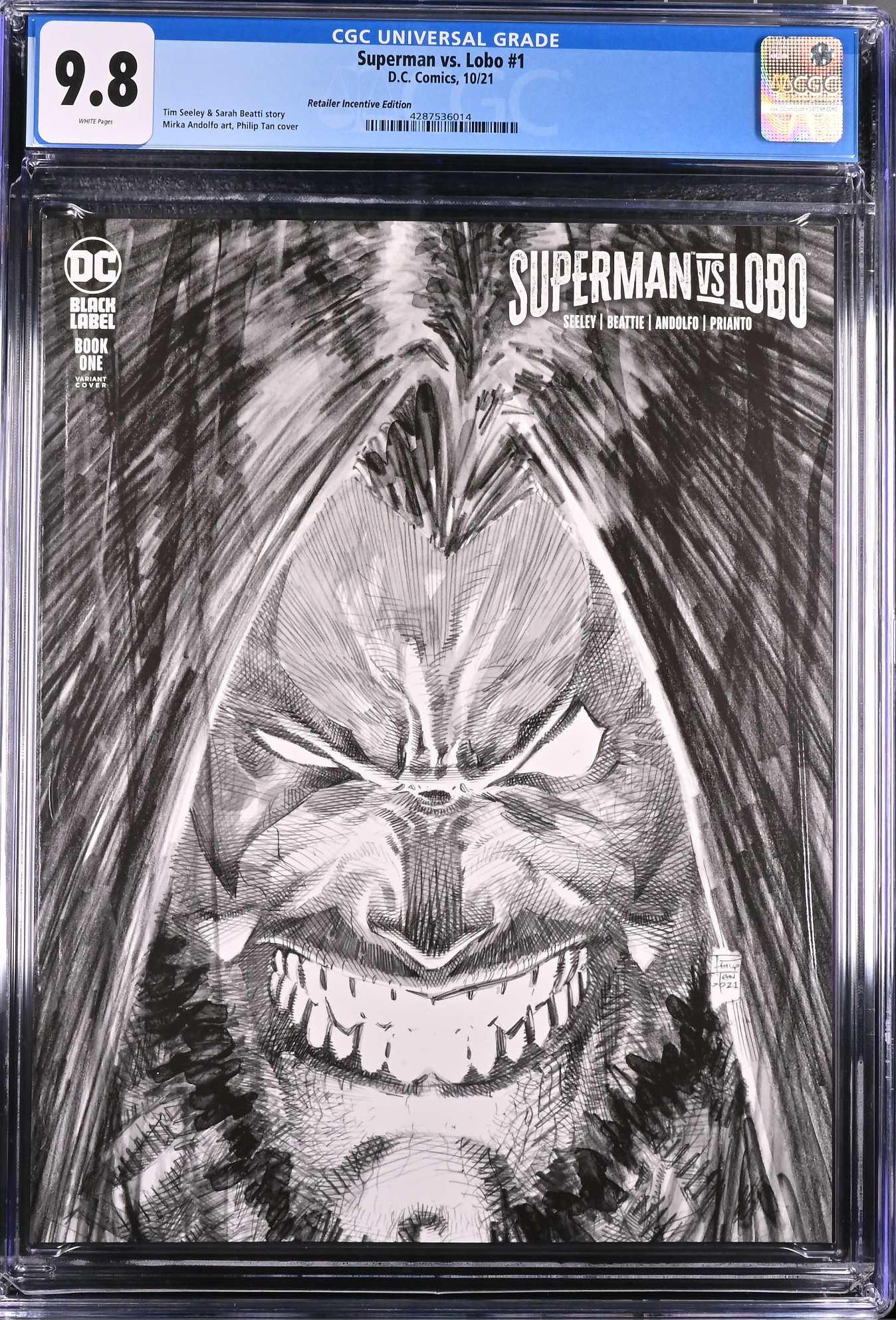 Superman vs Lobo #1 1:25 Retailer Incentive Variant DC Black Label CGC 9.8
