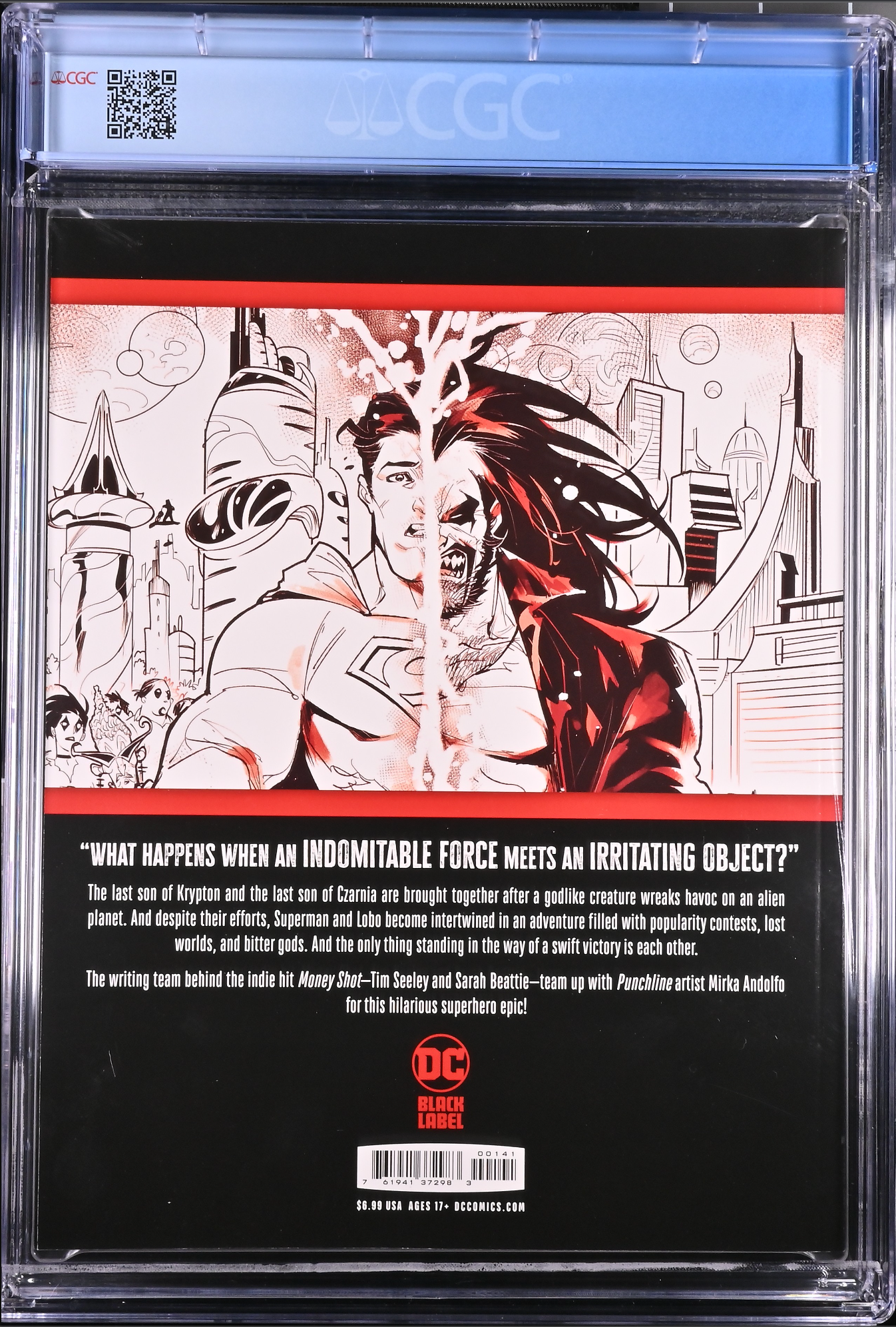 Superman vs Lobo #1 1:25 Retailer Incentive Variant DC Black Label CGC 9.8