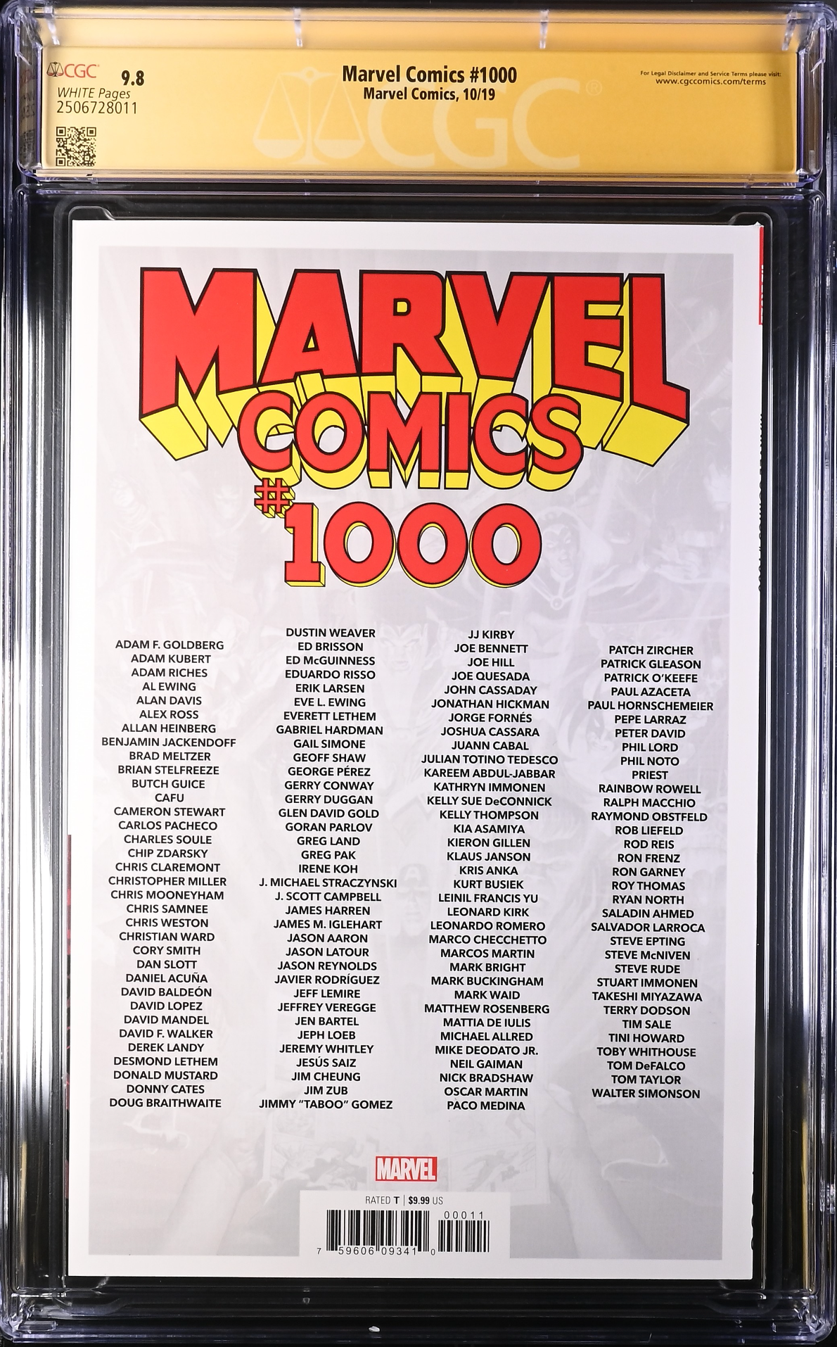 Marvel Comics #1000 Ross Cover CGC 9.8 SS