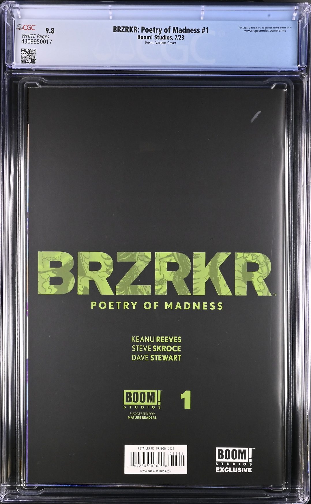 BRZRKR: Poetry of Madness #1 Frison SDCC Variant CGC 9.8 (Berzerker)