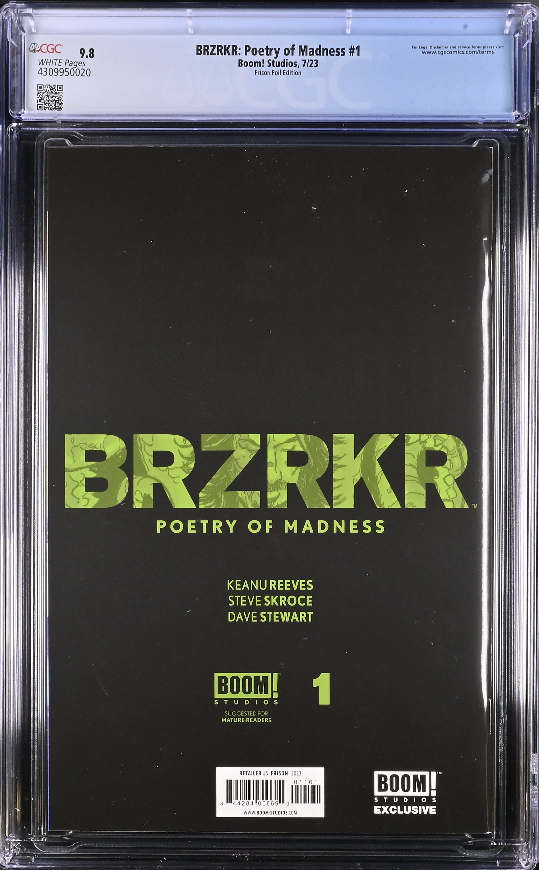 BRZRKR: Poetry of Madness #1 Frison SDCC Foil Variant CGC 9.8 (Berzerker)