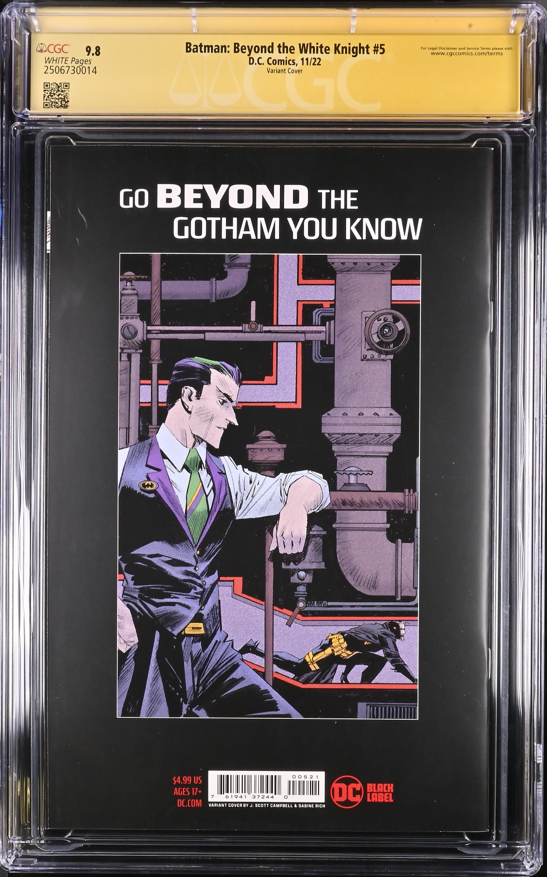 Batman: Beyond the White Knight #5 Campbell Variant CGC 9.8 SS