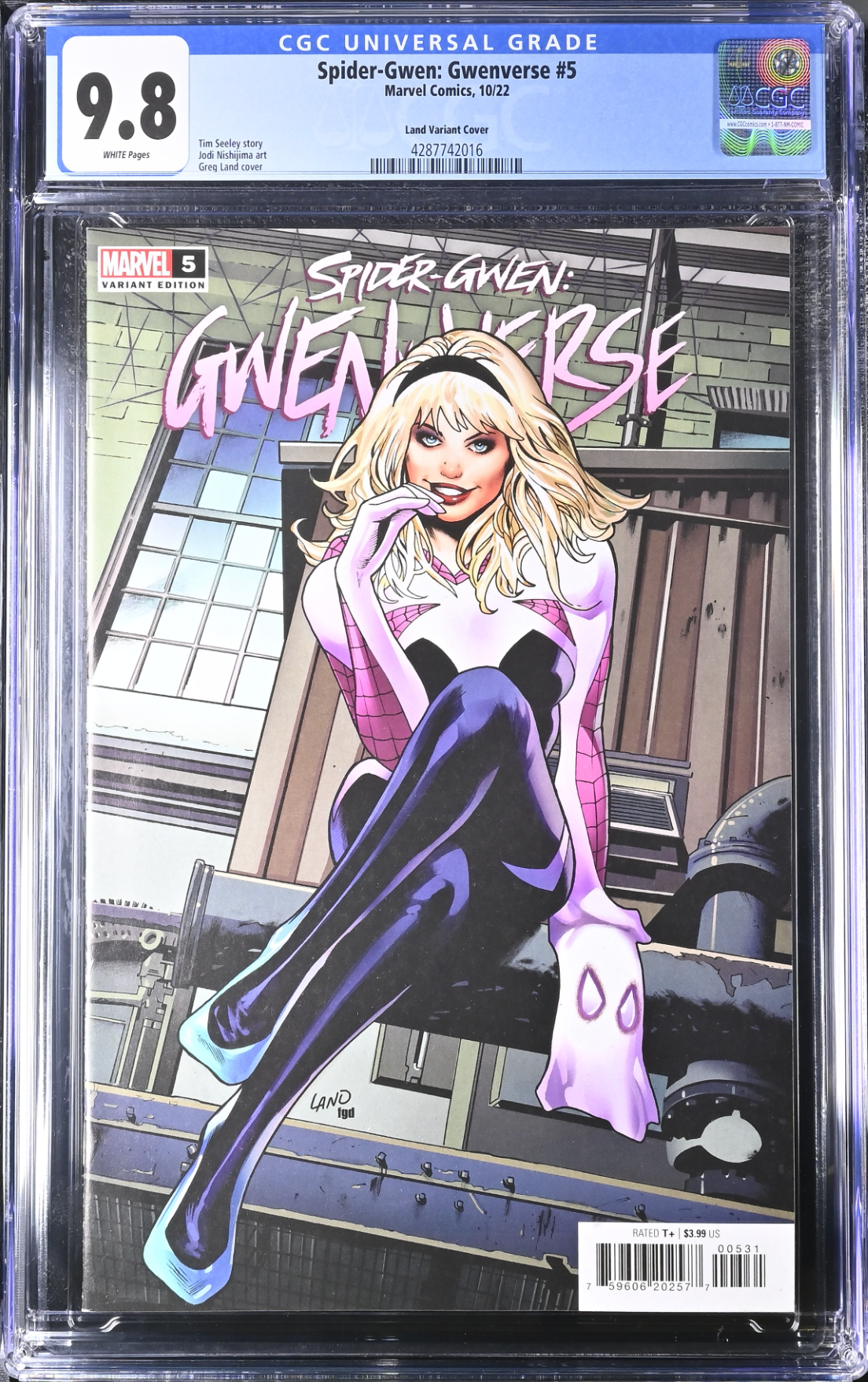 Spider-Gwen: Gwenverse #5 Land Homage Variant CGC 9.8