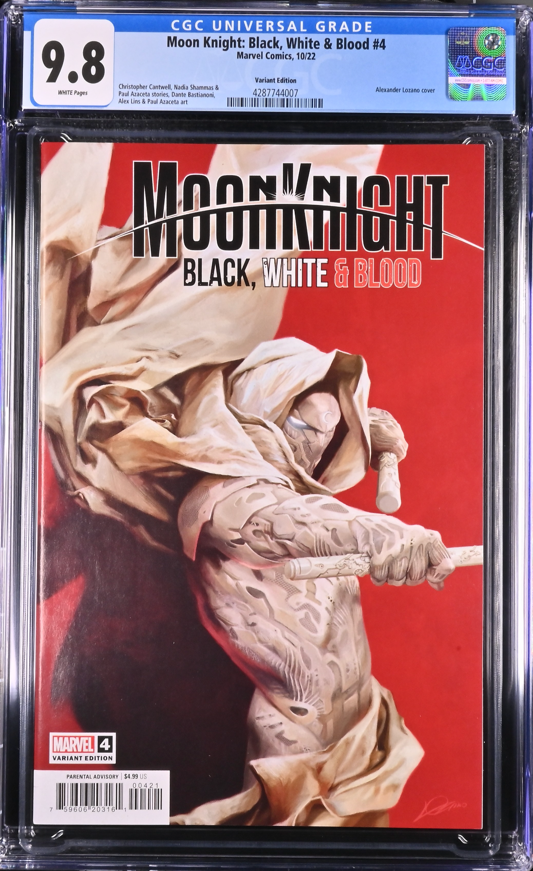 Moon Knight: Black, White, and Blood #4 Variant CGC 9.8