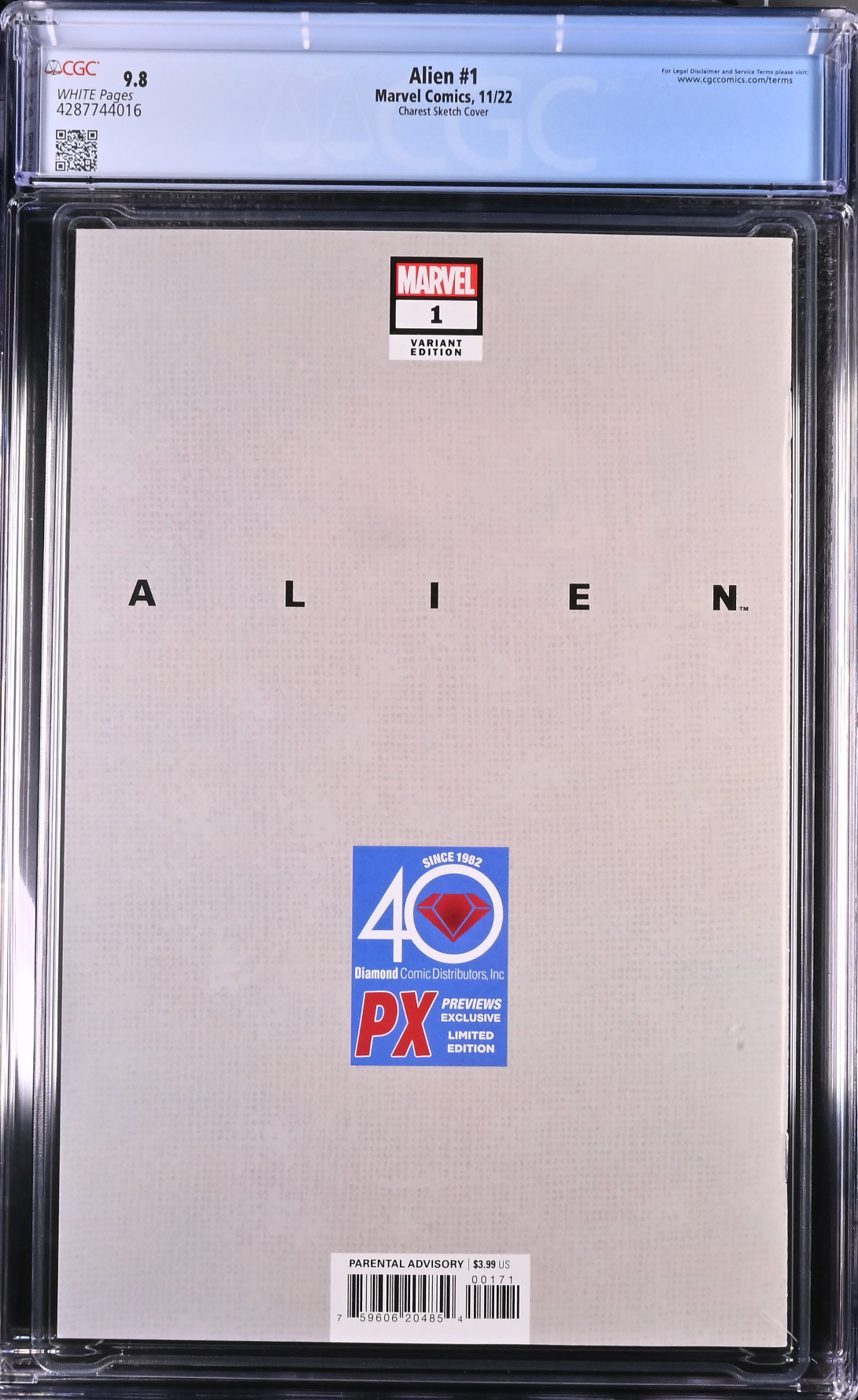 Alien #1 PX Retailer Incentive Variant CGC 9.8