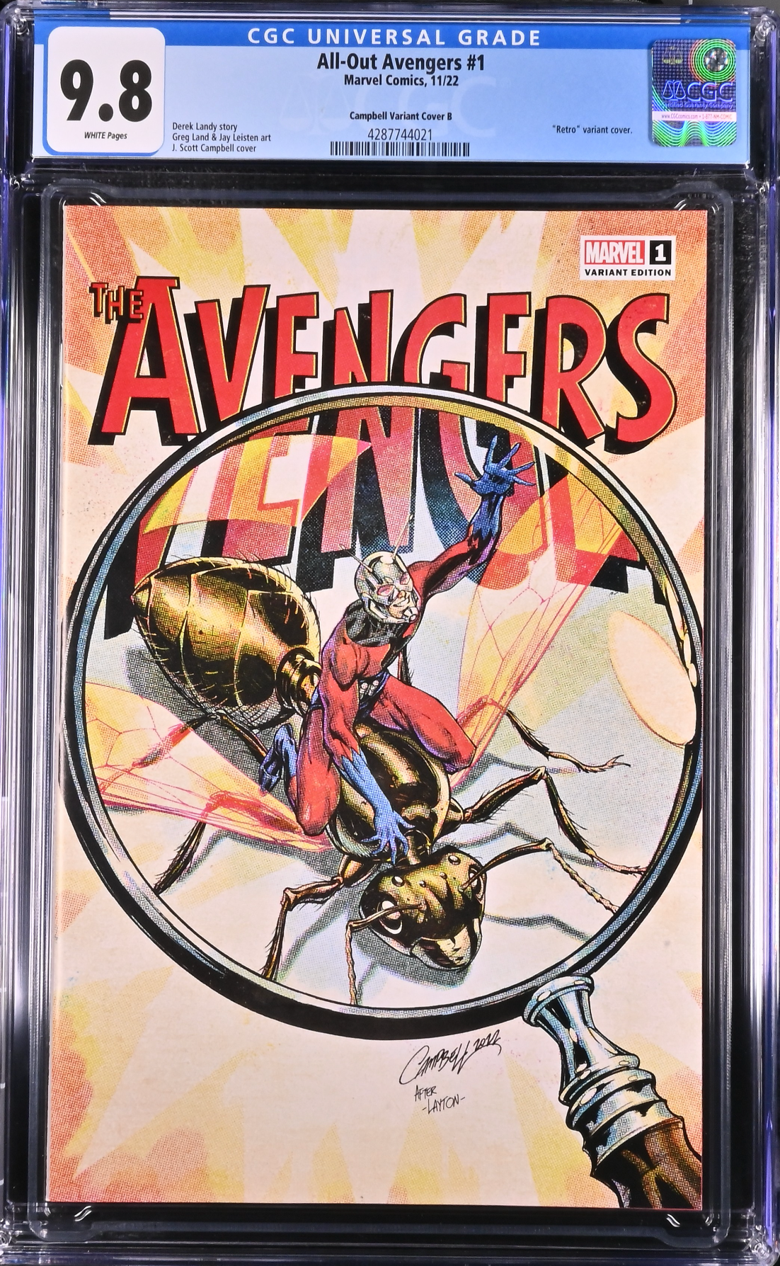 All-Out Avengers #1 Campbell 1:200 Retro Retailer Incentive Variant CGC 9.8