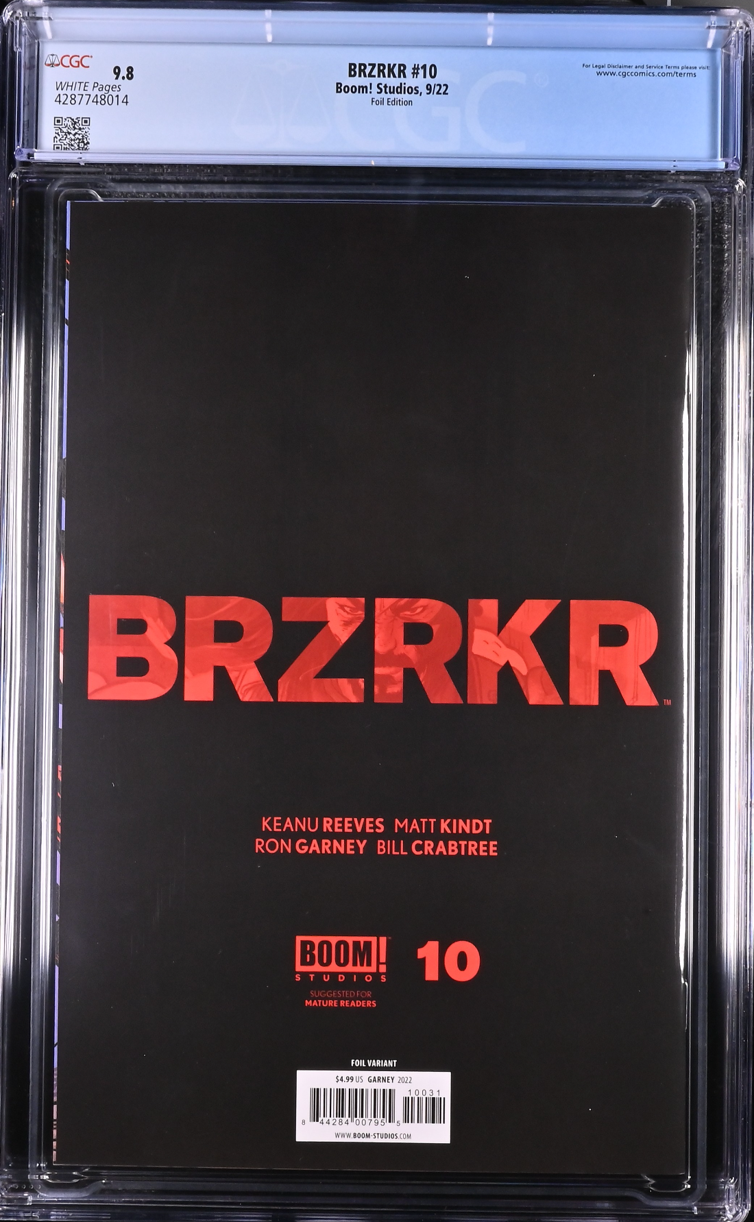 BRZRKR #10 Cover C Garney Foil Variant CGC 9.8 (Berzerker)