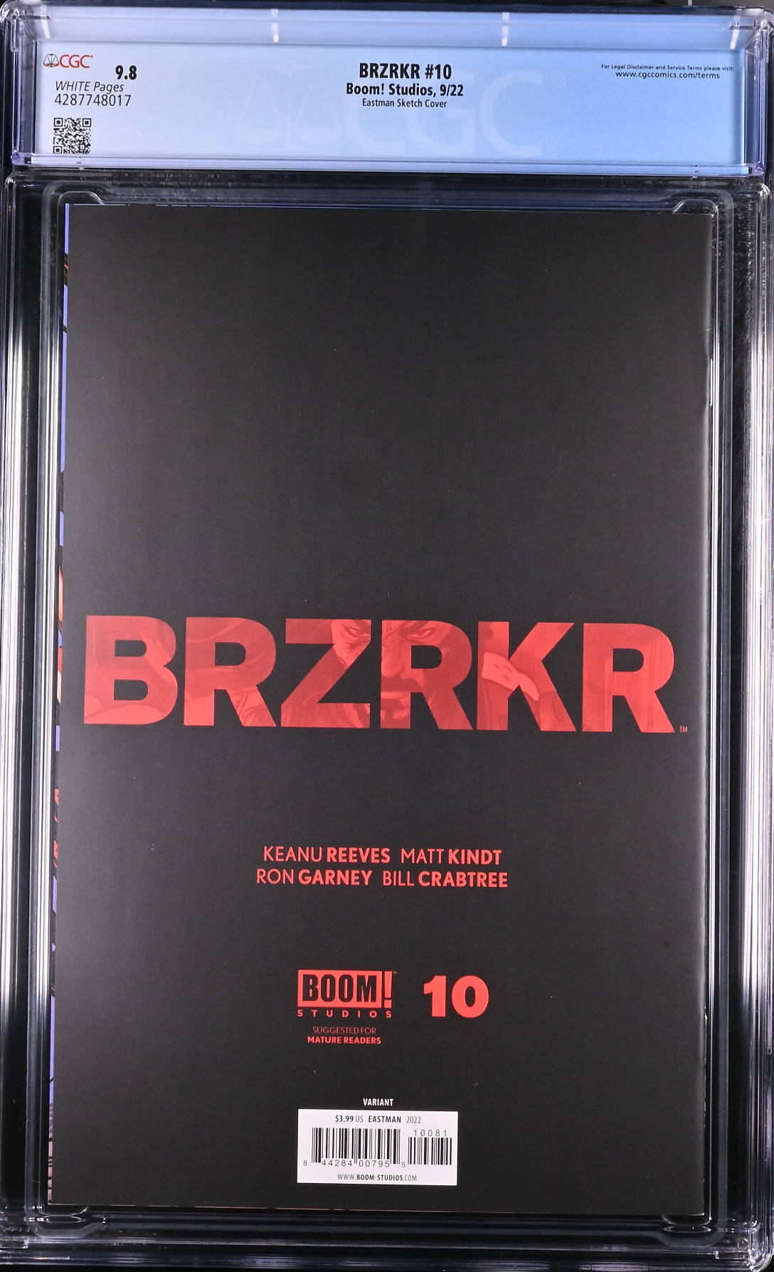 BRZRKR #10 Eastman 1:100 Virgin B/W Retailer Incentive Variant CGC 9.8 (Berzerker)