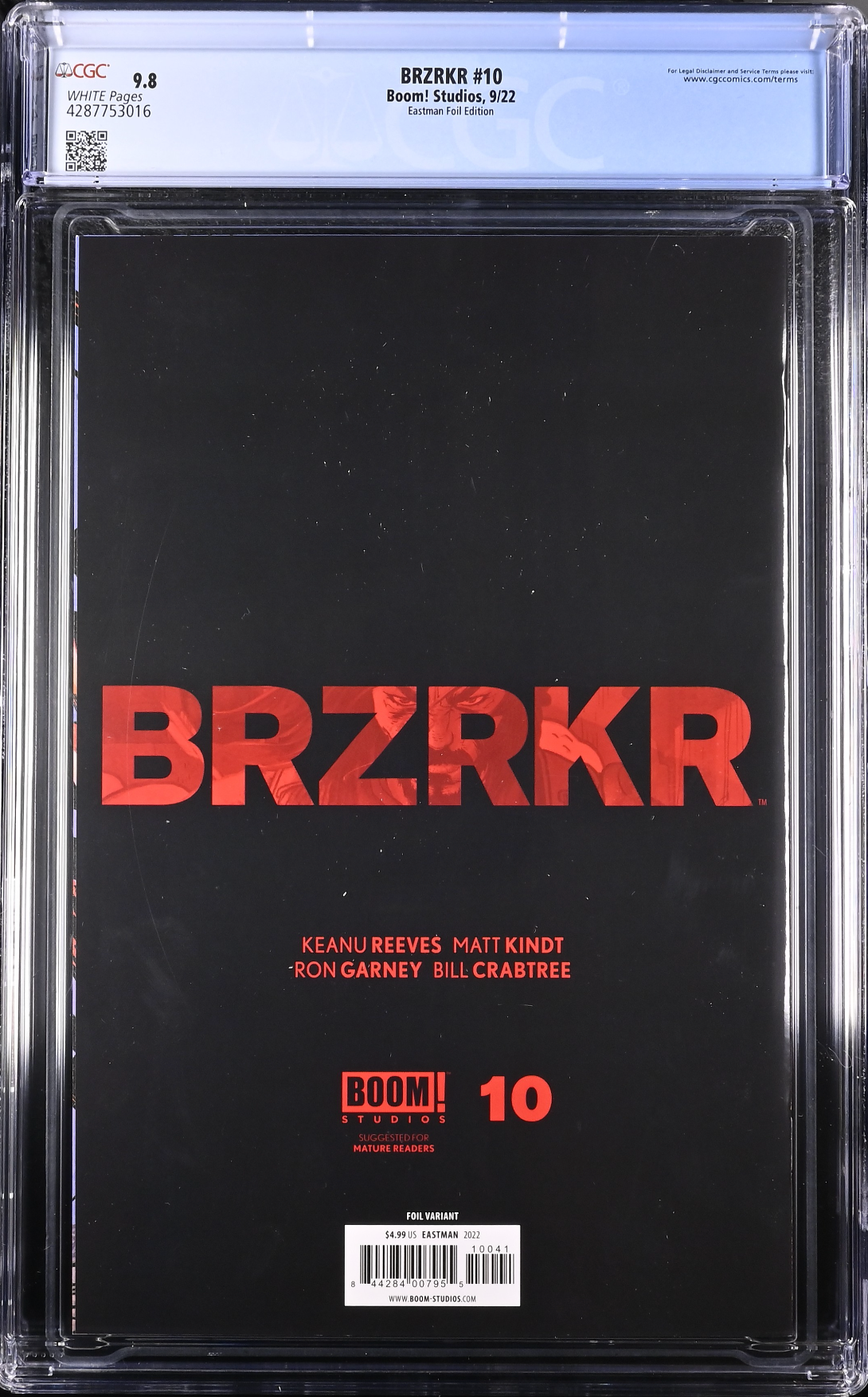 BRZRKR #10 Cover D Eastman Foil Variant CGC 9.8 (Berzerker)