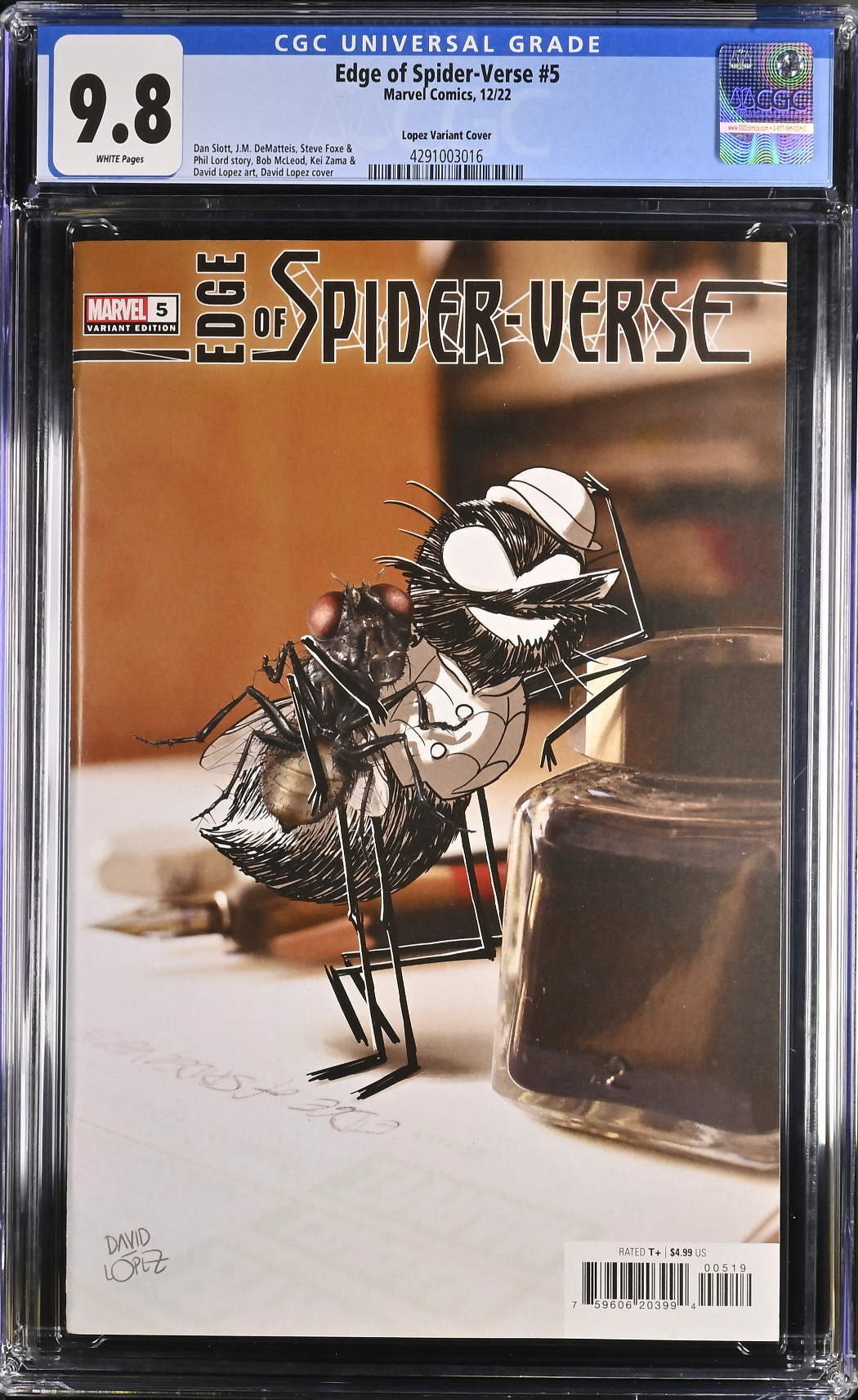 Edge of Spider-Verse #5 Lopez "Spoiler" 1:25 Retailer Incentive Variant CGC 9.8