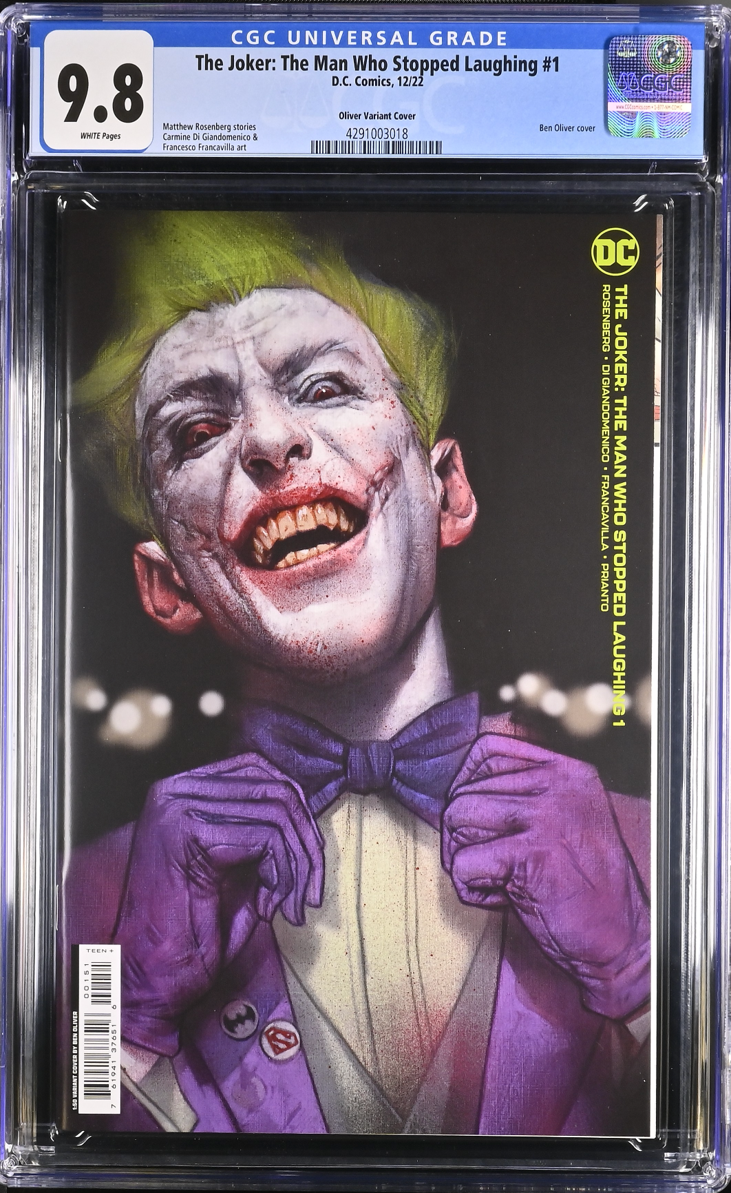 The Joker: The Man Who Stopped Laughing #1 Oliver 1:50 Retailer Incentive Variant CGC 9.8