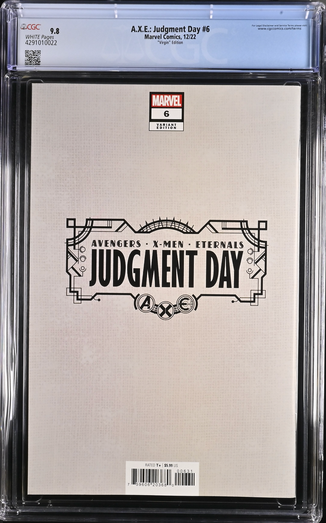 A.X.E.: Judgment Day #6 Brooks 1:100 Virgin Retailer Incentive Variant CGC 9.8