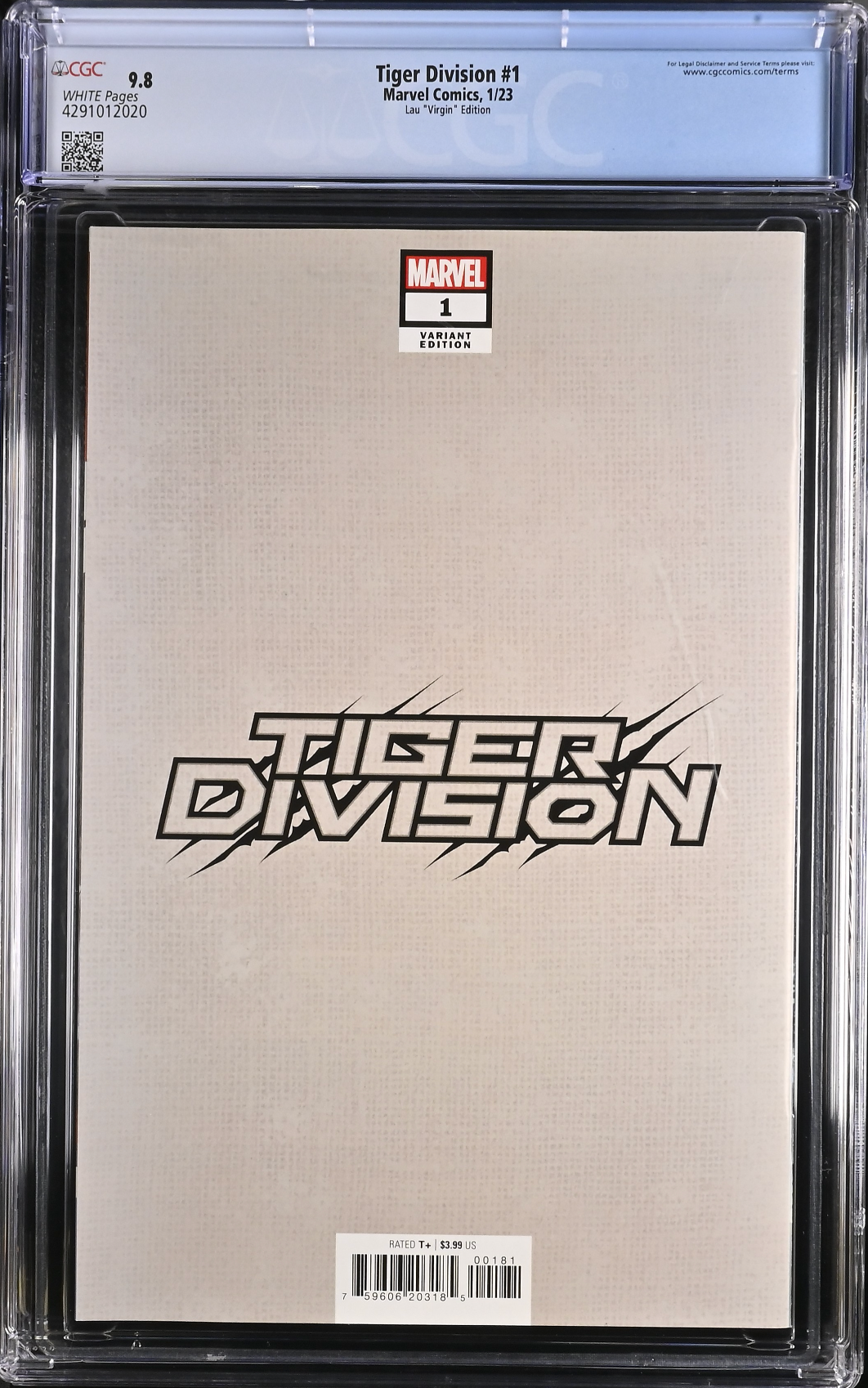 Tiger Division #1 Artgerm 1:100 Virgin Retailer Incentive Variant CGC 9.8