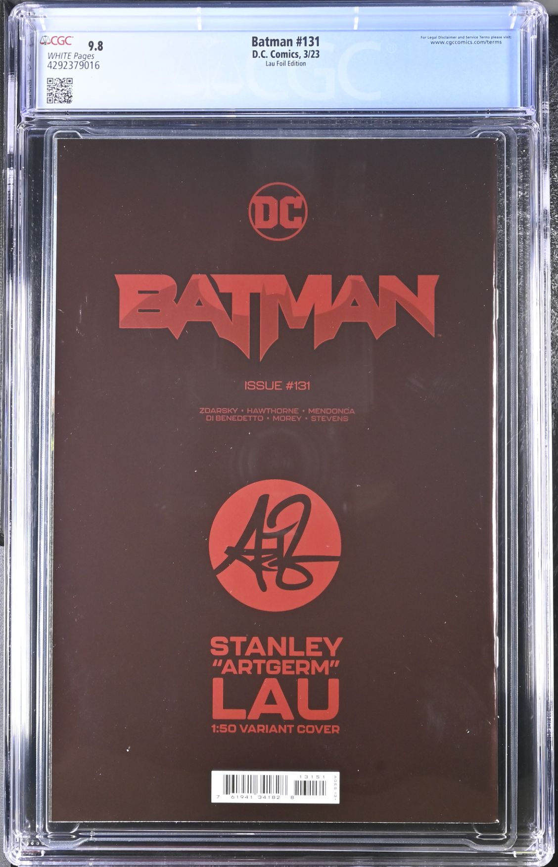Batman #131 Artgerm 1:50 Foil Retailer Incentive Variant CGC 9.8