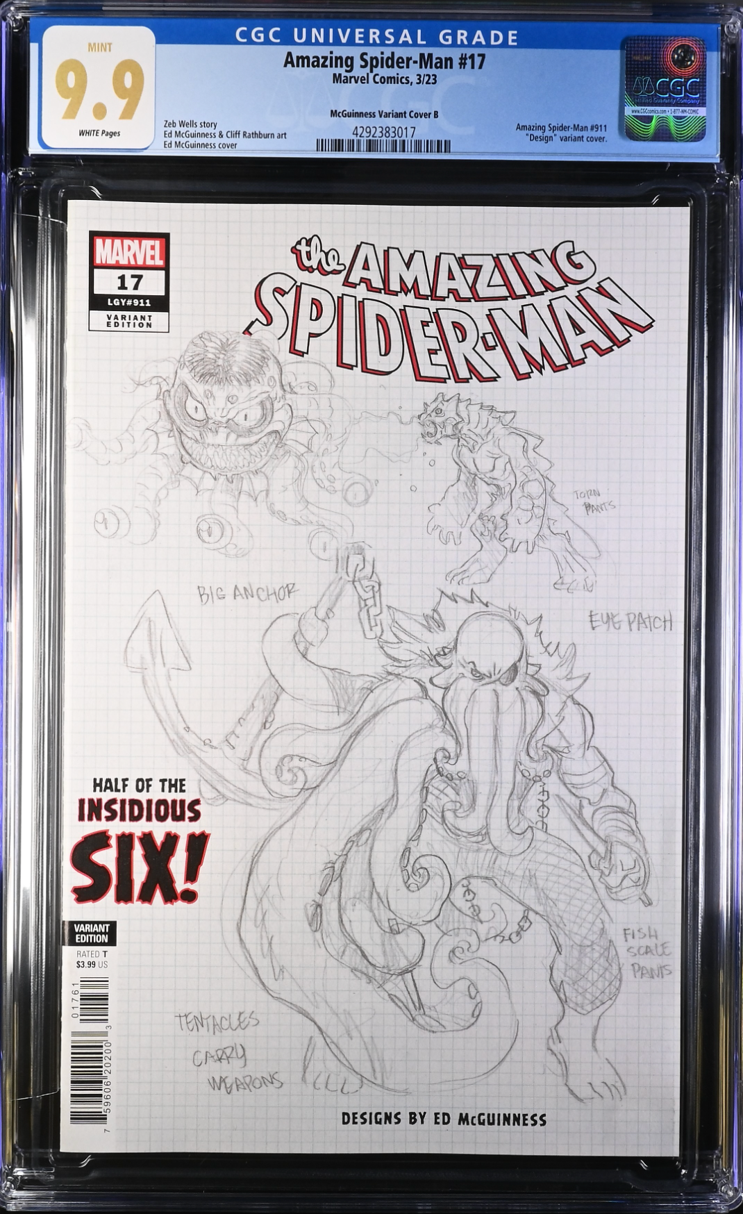 Amazing Spider-Man #17 McGuinness Design Variant CGC 9.9