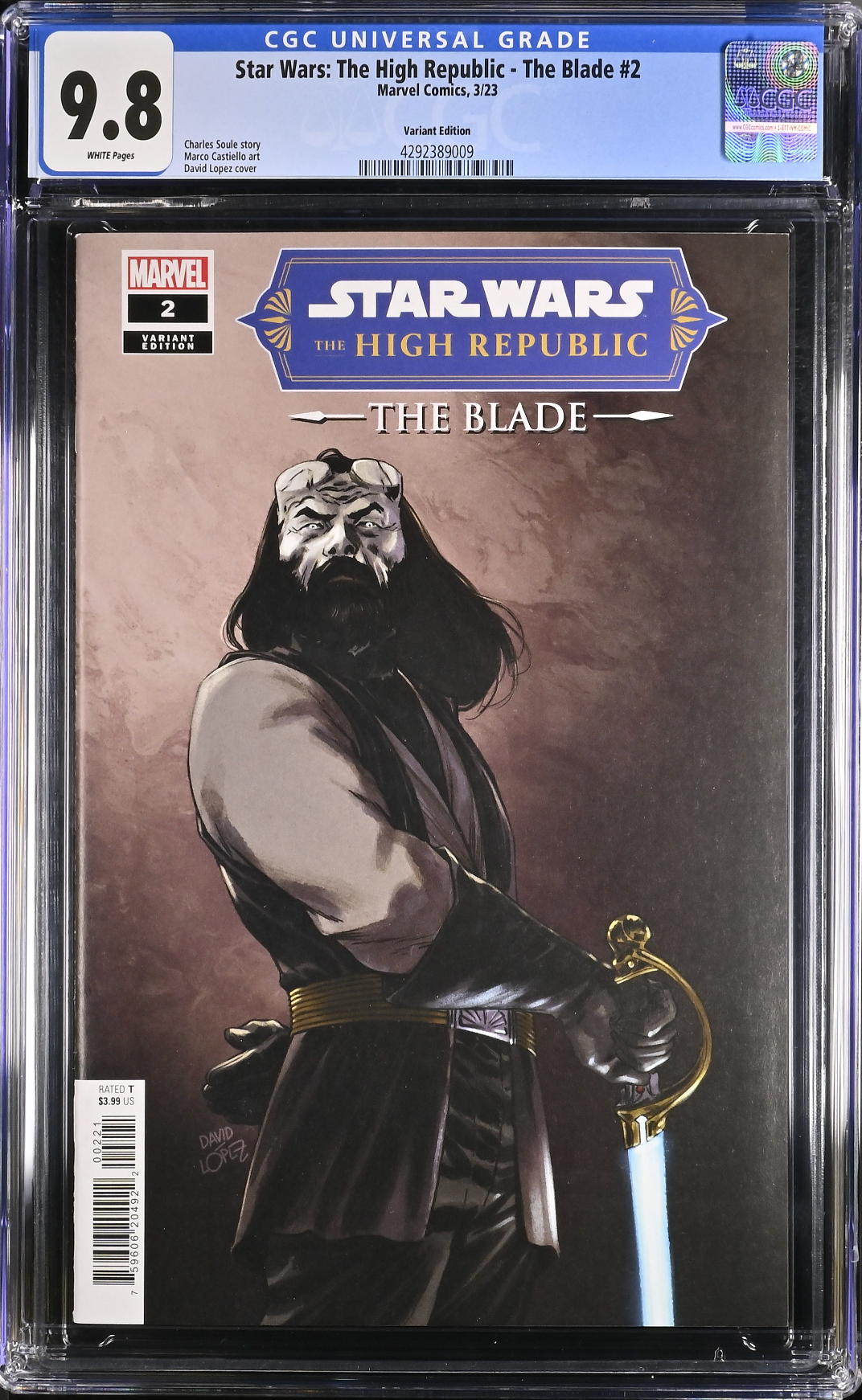 Star Wars: The High Republic - The Blade #2 Lopez Variant CGC 9.8