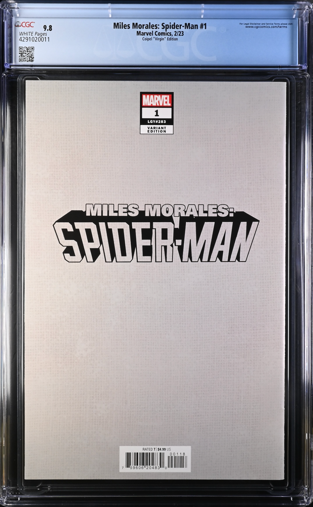 Miles Morales: Spider-Man #1 Coipel 1:100 Virgin Retailer Incentive Variant CGC 9.8