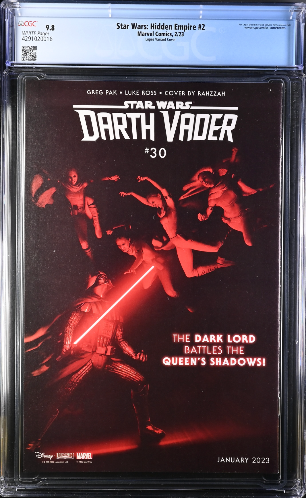 Star Wars: Hidden Empire #2 Lopez 1:25 Retailer Incentive Variant CGC 9.8