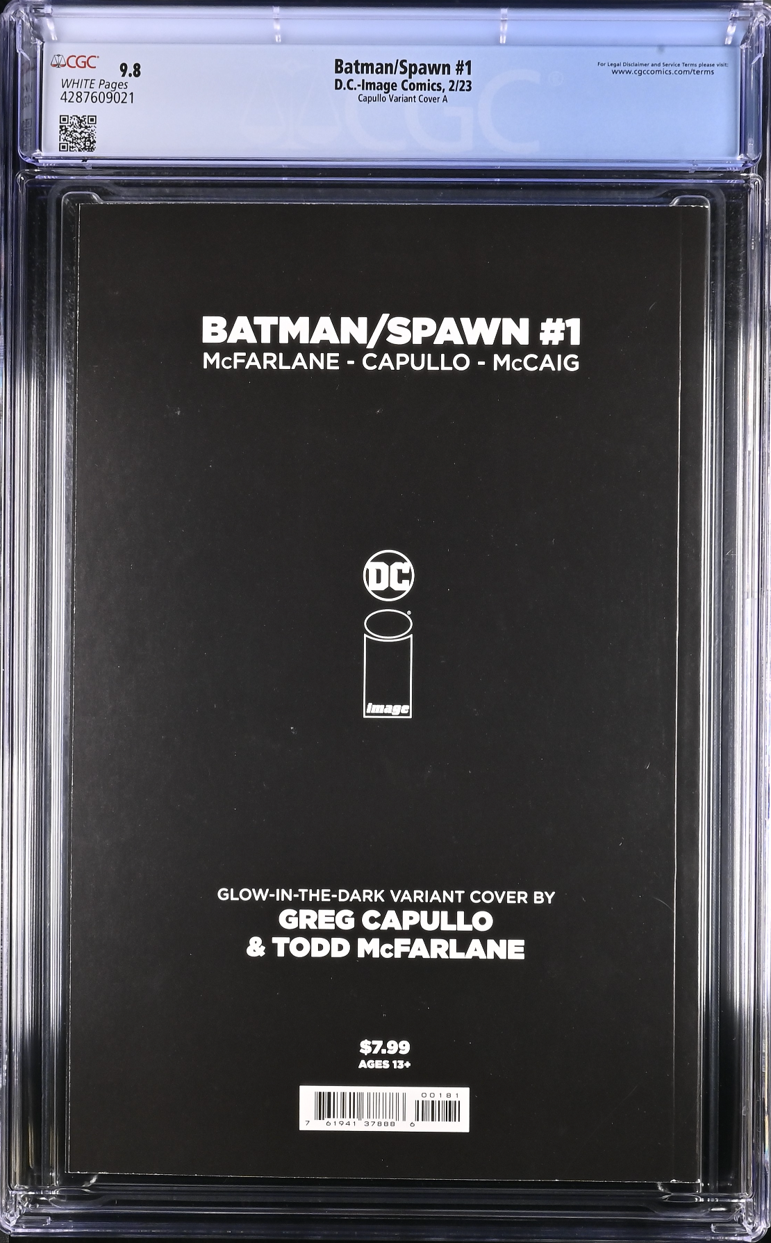 Batman Spawn #1 Cover J - Capullo & McFarlane Glow in the Dark CGC 9.8
