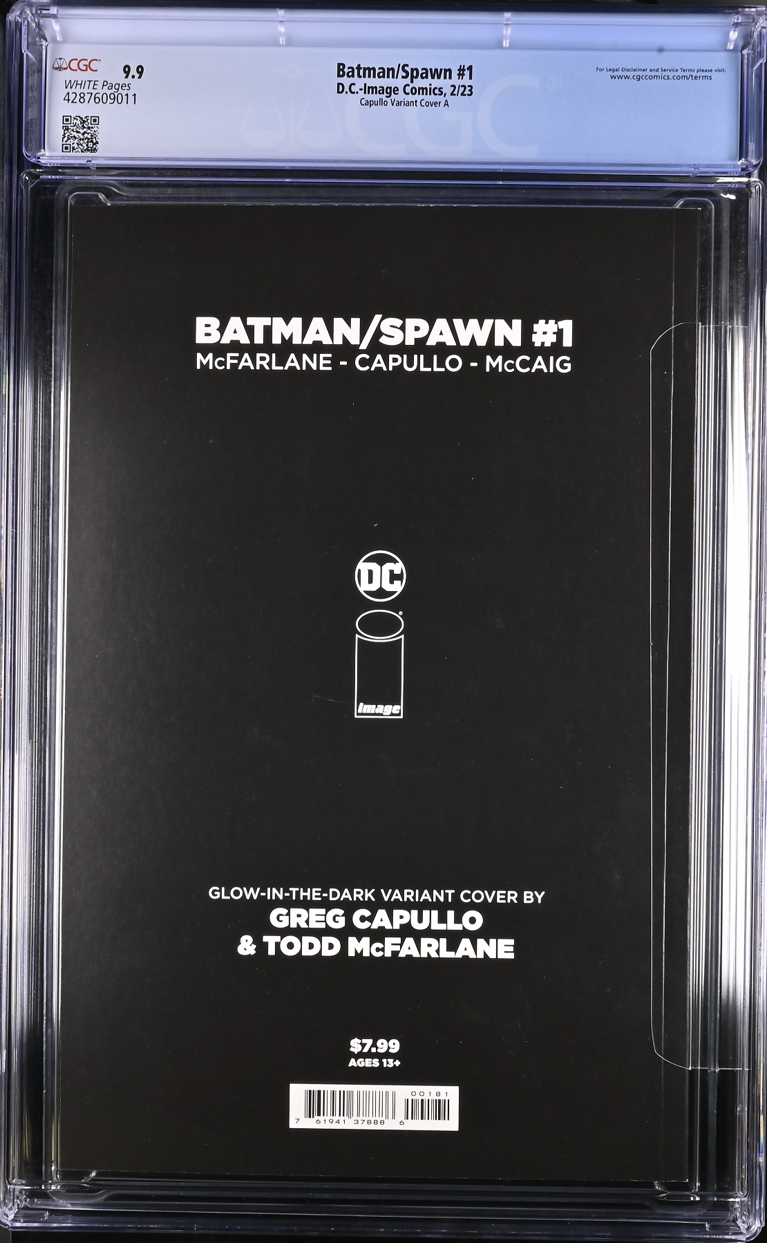 Batman Spawn #1 Cover J - Capullo & McFarlane Glow in the Dark CGC 9.9